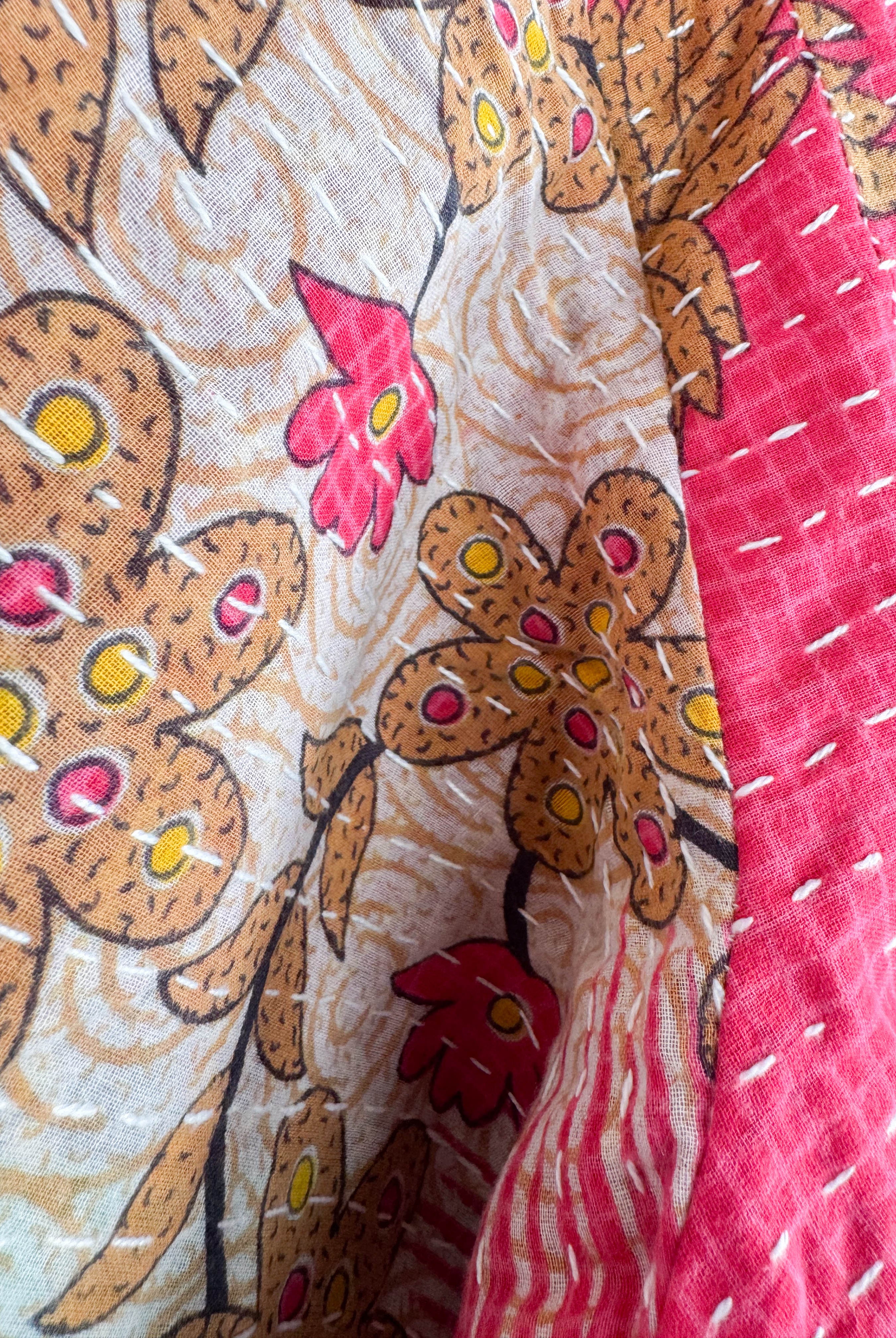 Mid-length Kantha dress - Love Protect Sustain