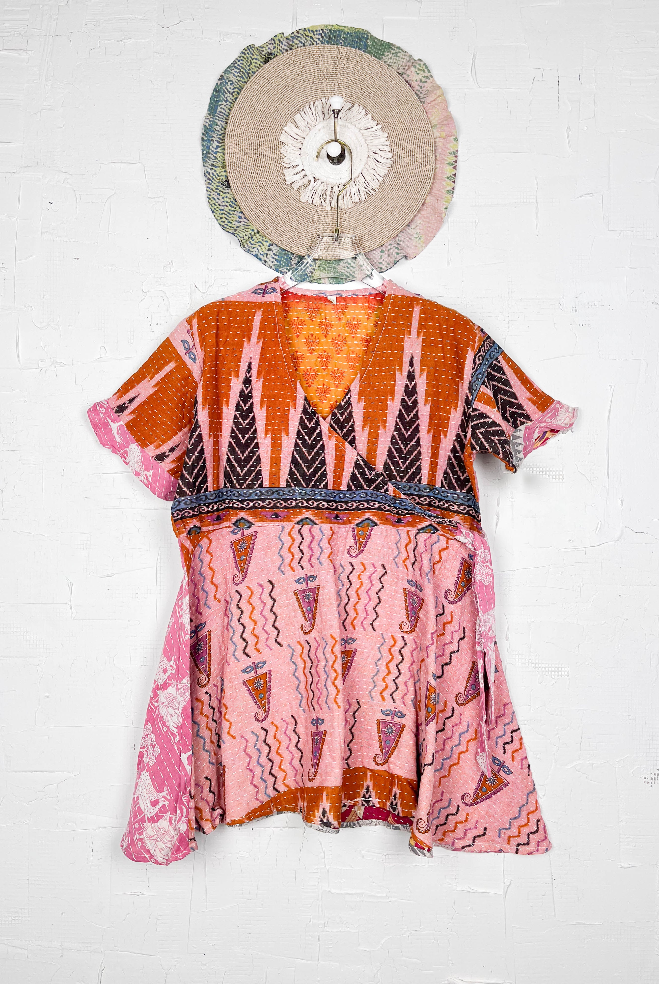 Mid-length Kantha dress - Love Protect Sustain