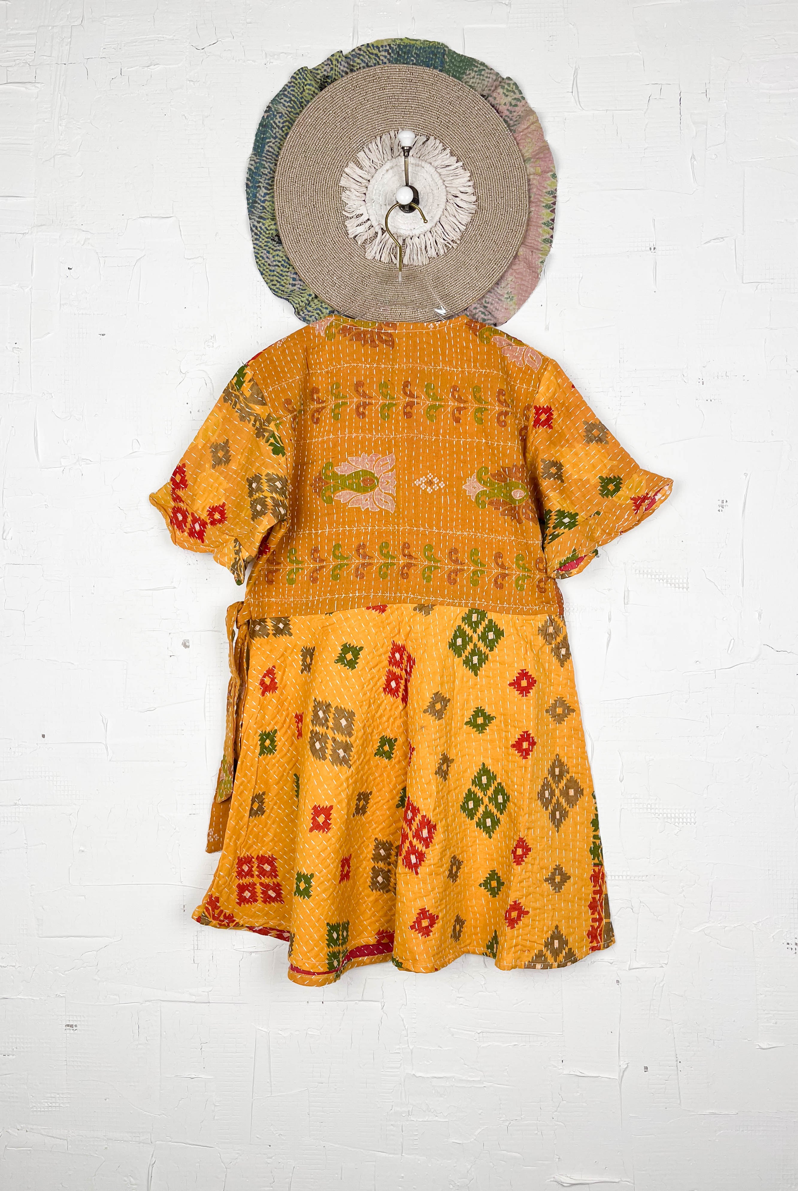 Mid-length Kantha dress - Love Protect Sustain