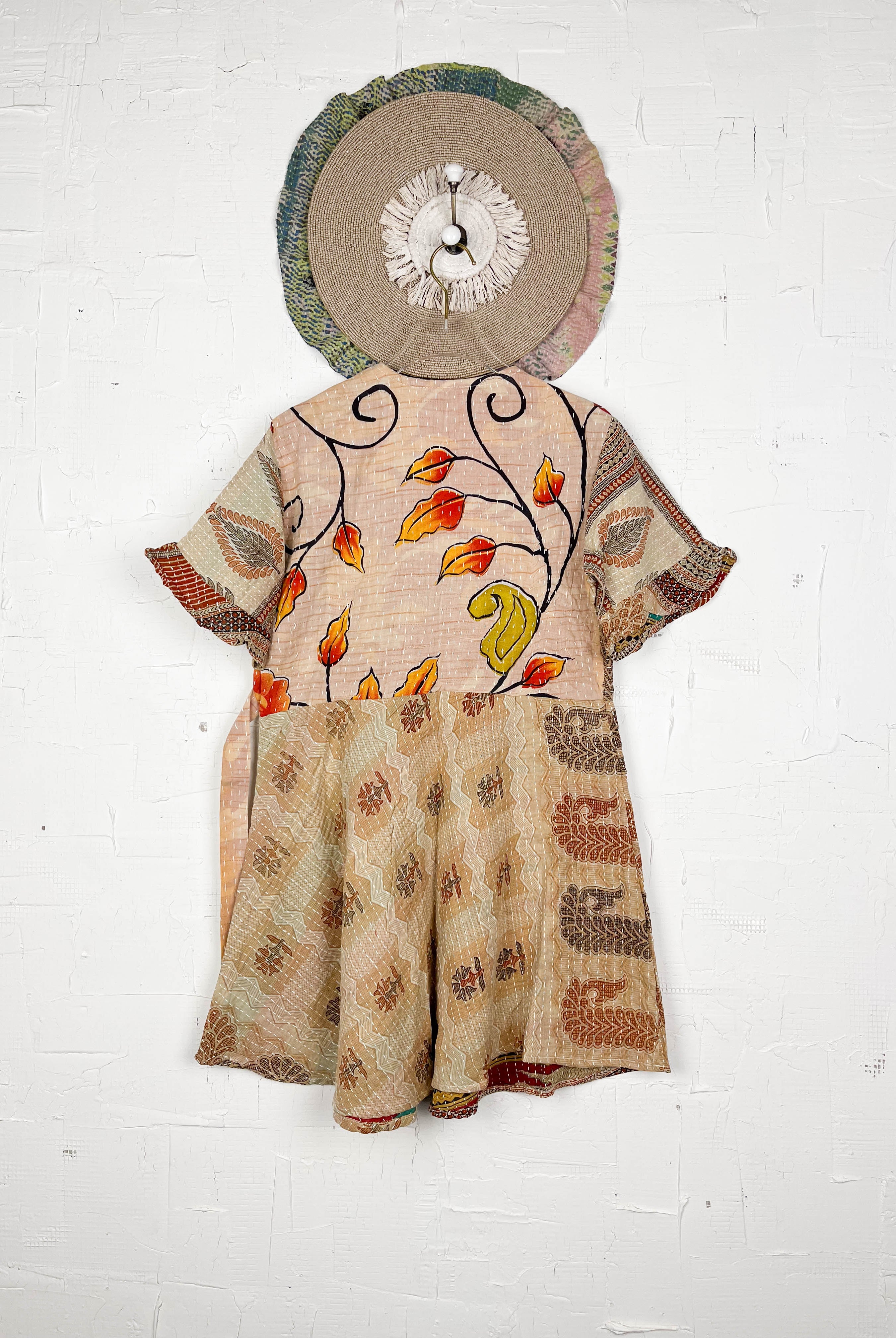 Mid-length Kantha dress - Love Protect Sustain