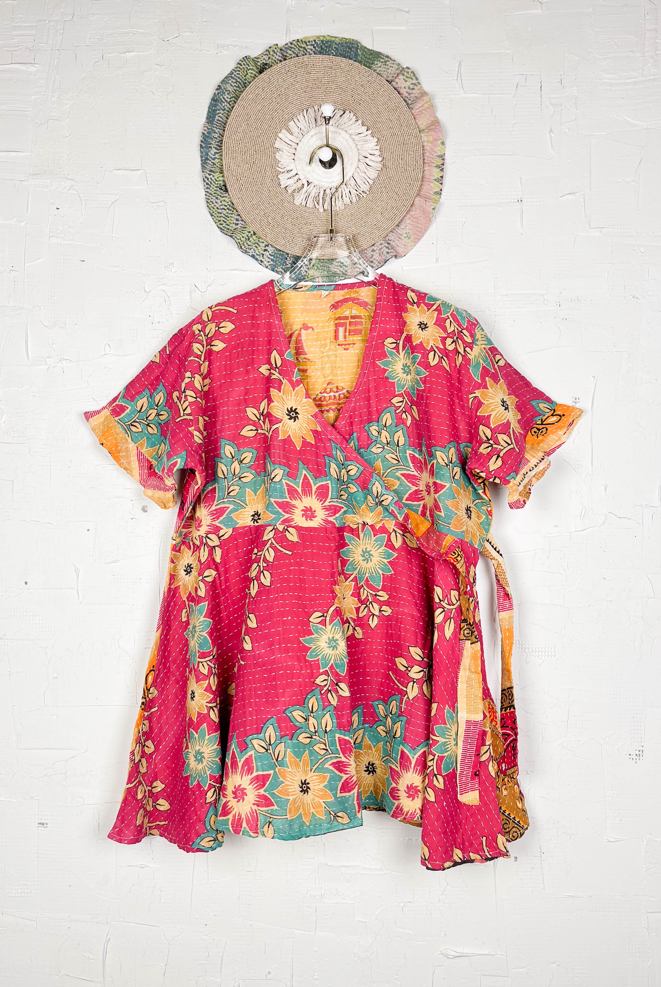 Mid-length Kantha dress - Love Protect Sustain