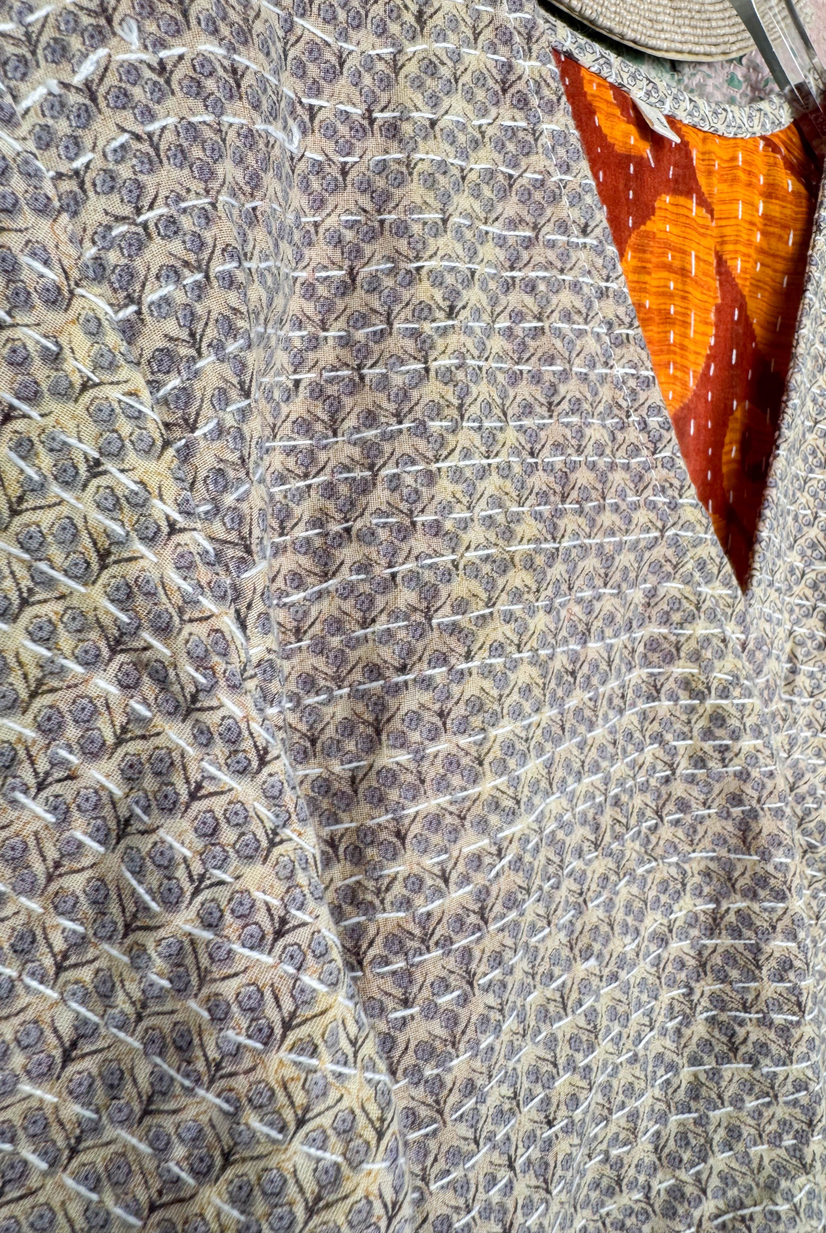 Mid-length Kantha dress - Love Protect Sustain