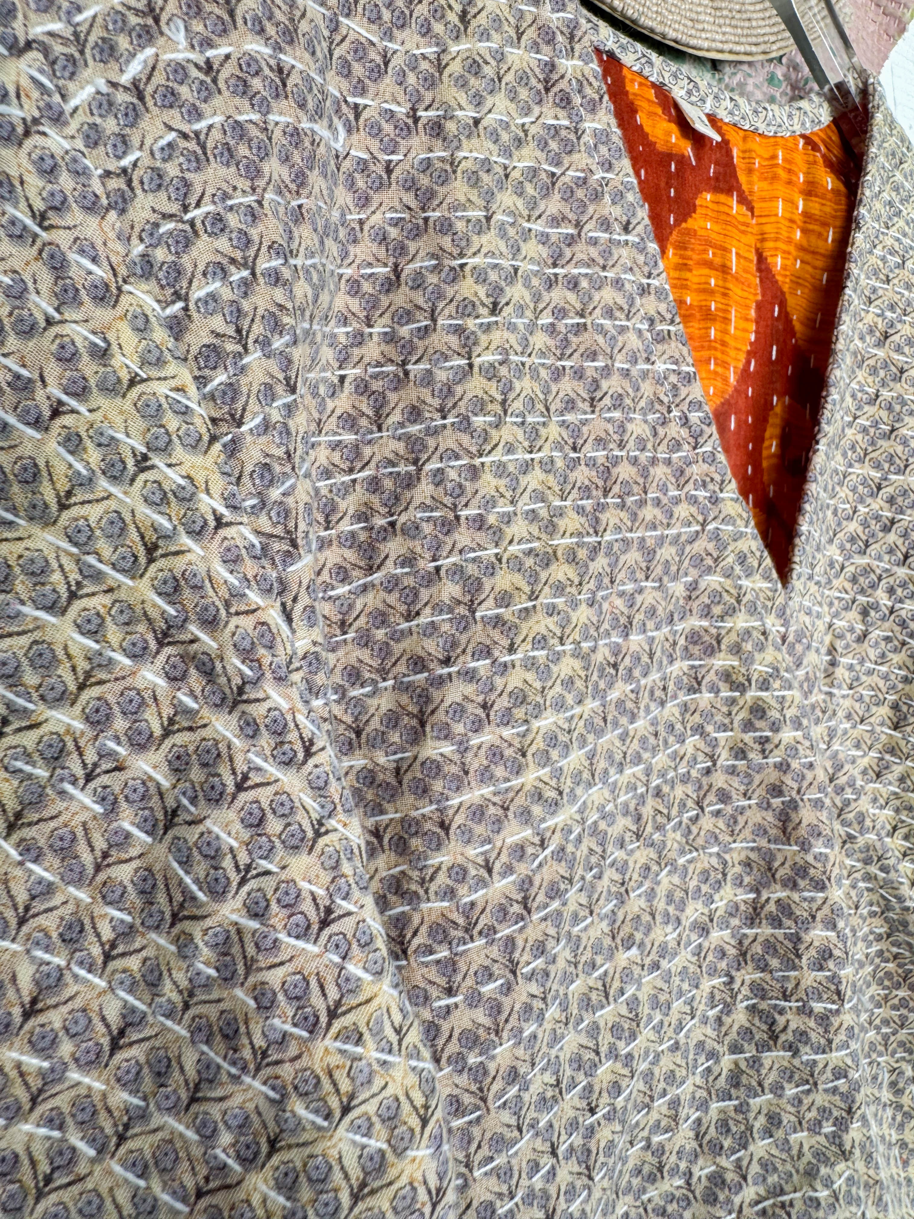 Mid-length Kantha dress - Love Protect Sustain