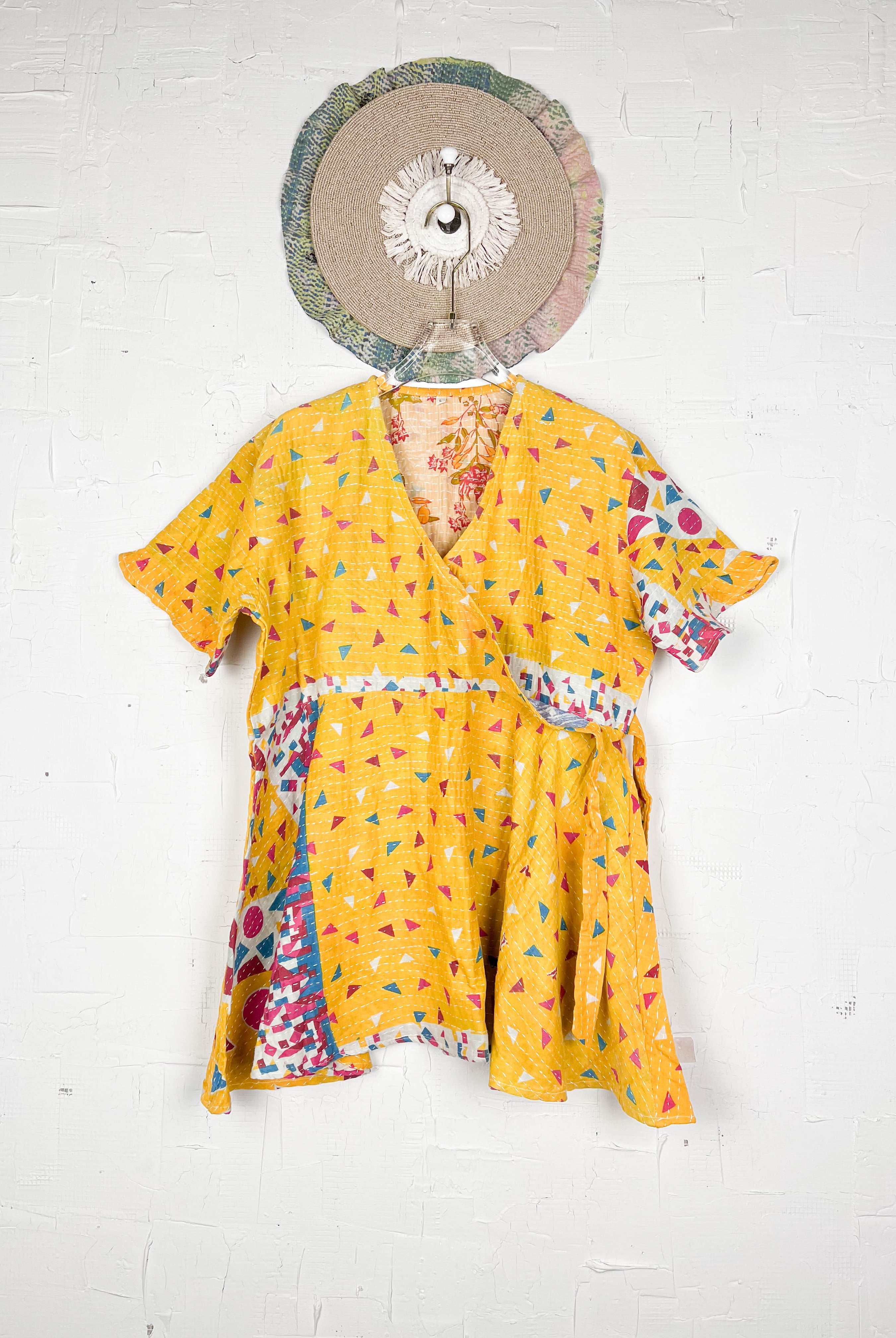 Mid-length Kantha dress - Love Protect Sustain