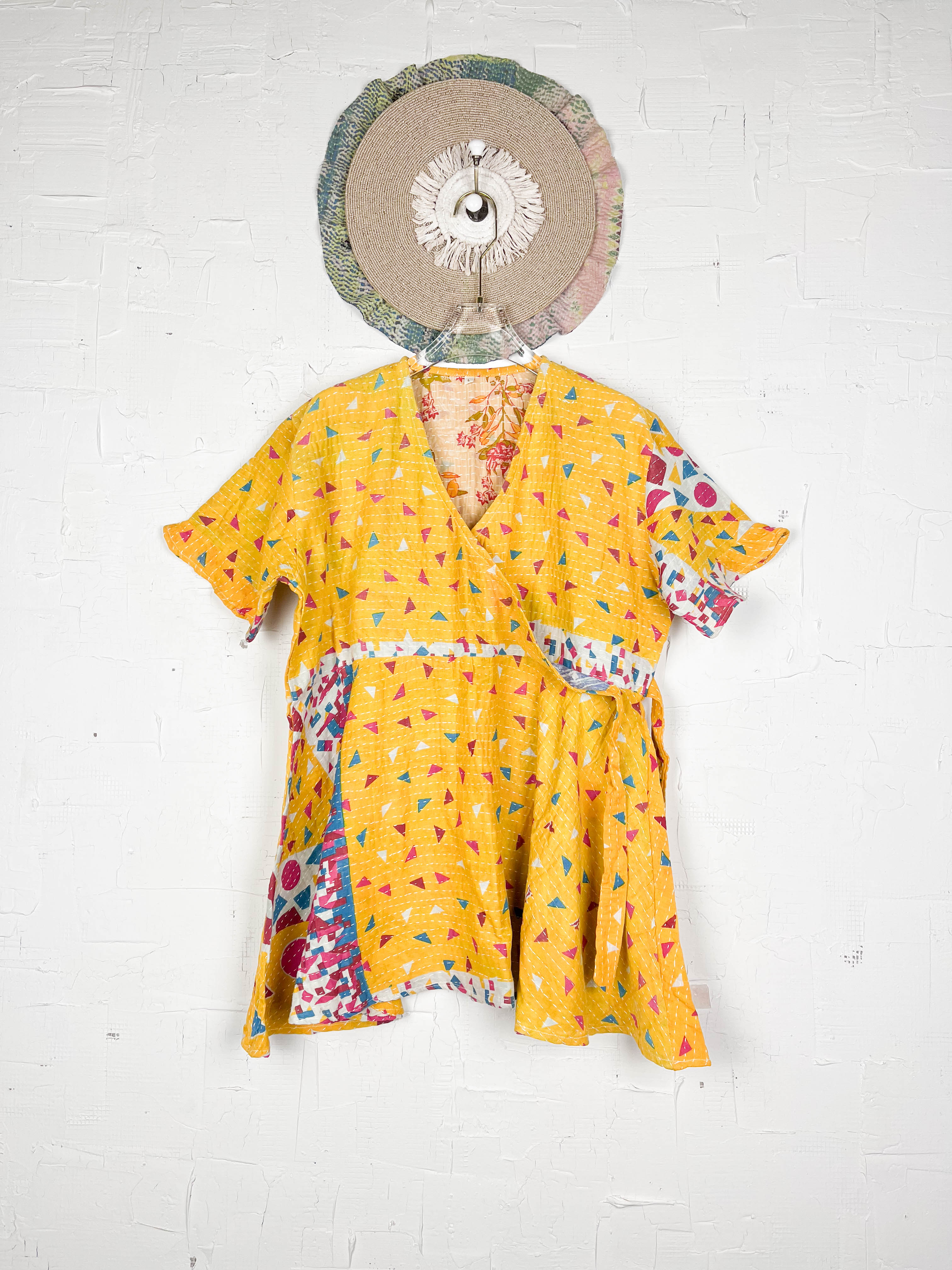 Mid-length Kantha dress - Love Protect Sustain