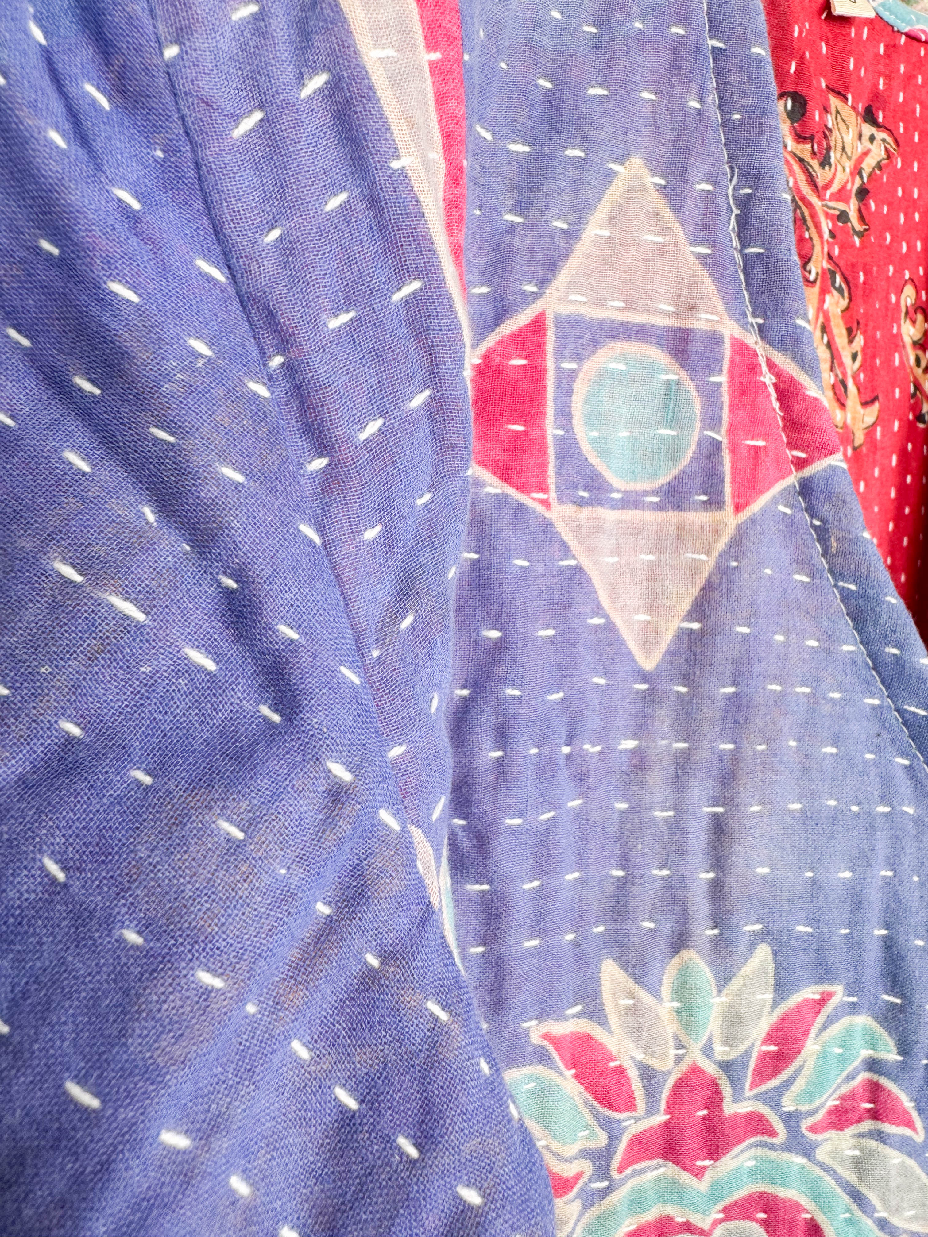 Mid-length Kantha dress - Love Protect Sustain