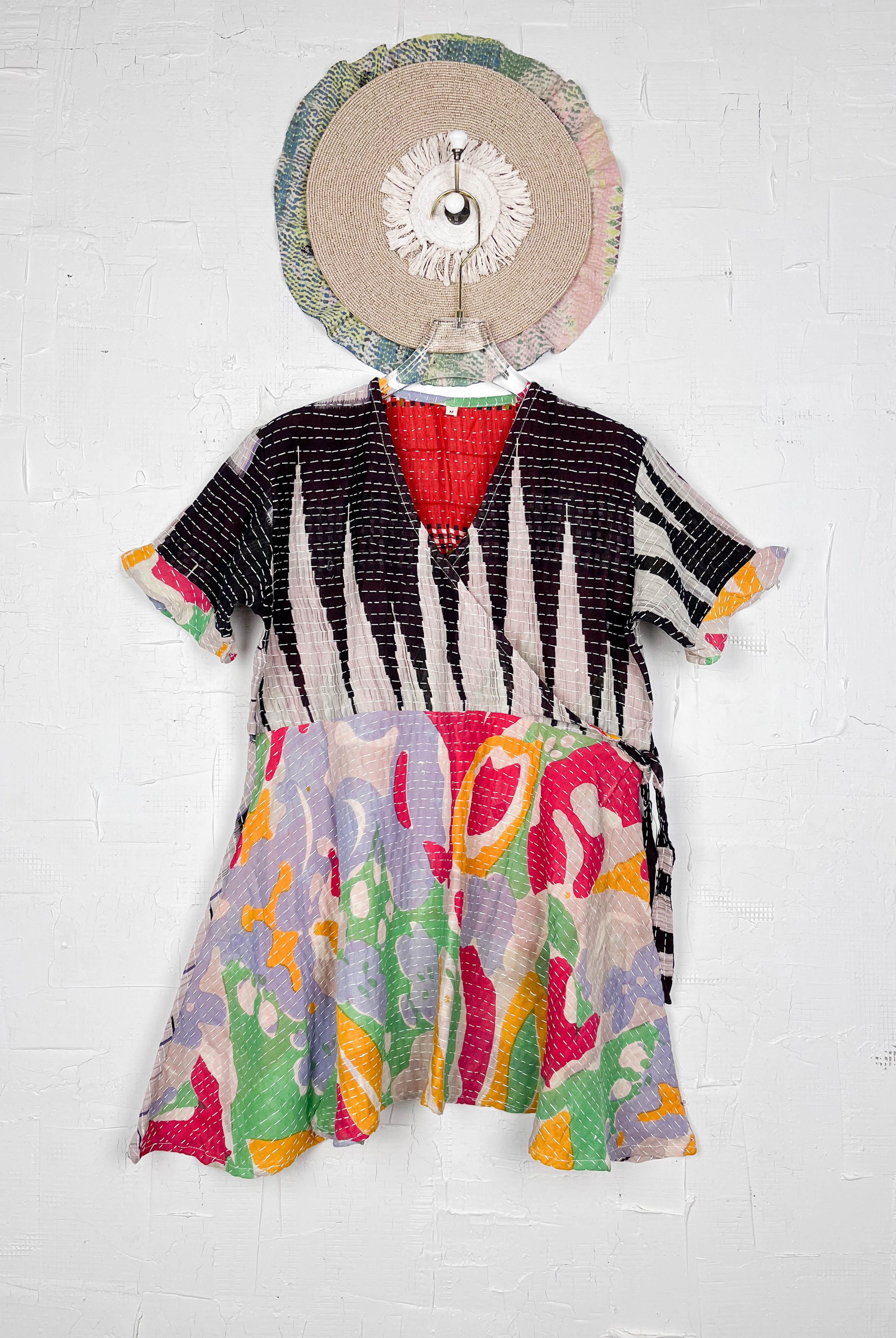 Mid-length Kantha dress - Love Protect Sustain