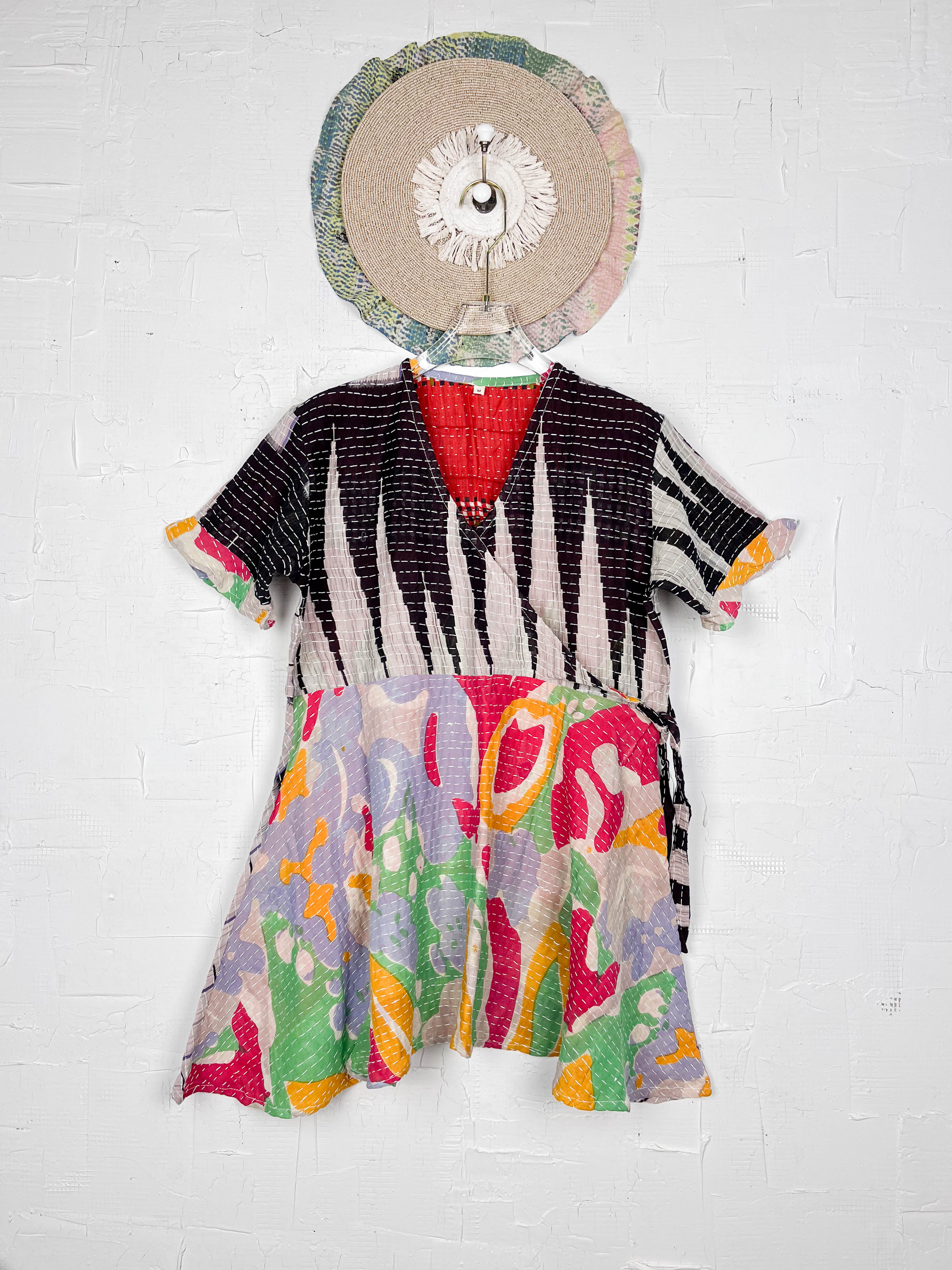 Mid-length Kantha dress - Love Protect Sustain