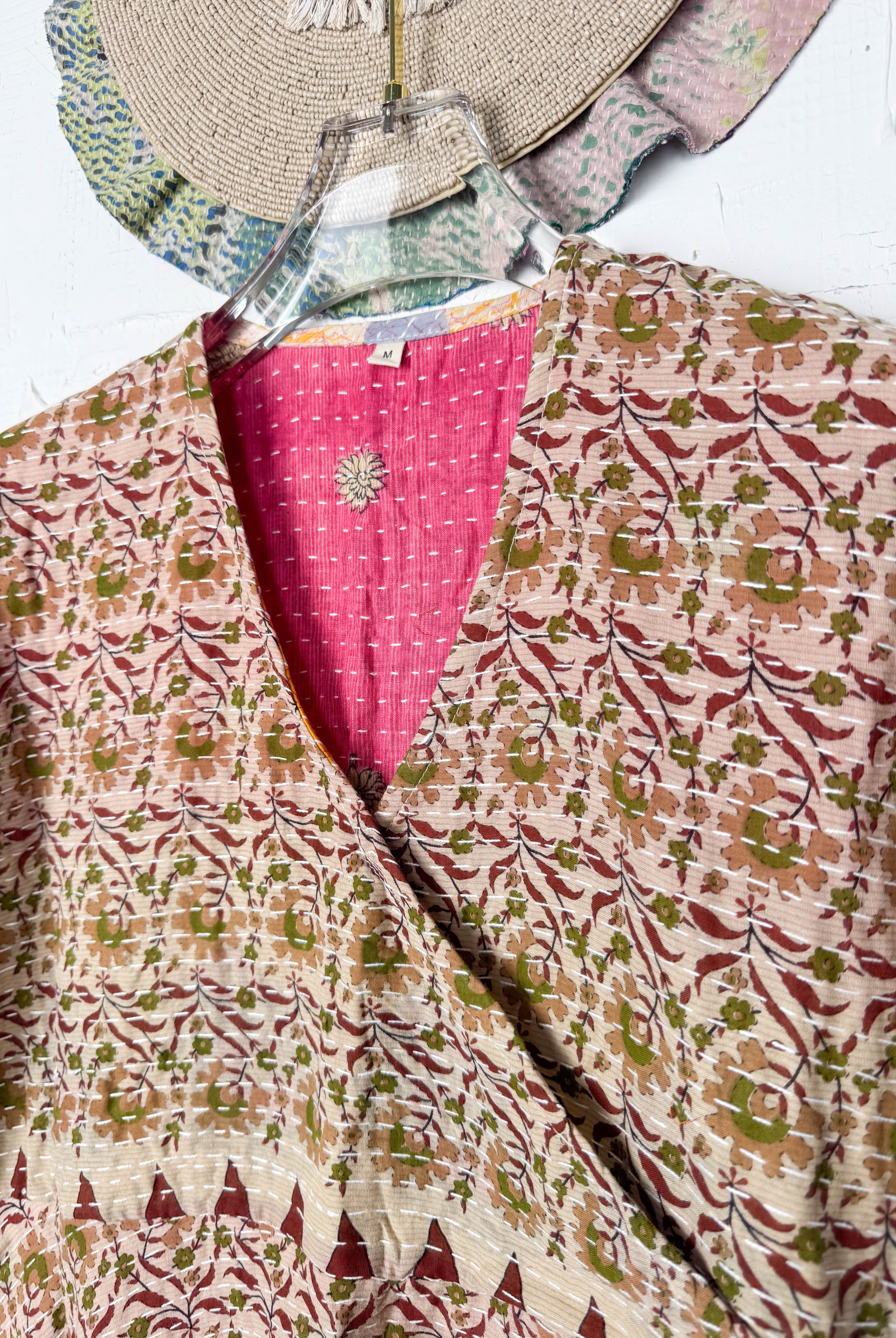 Mid-length Kantha dress - Love Protect Sustain