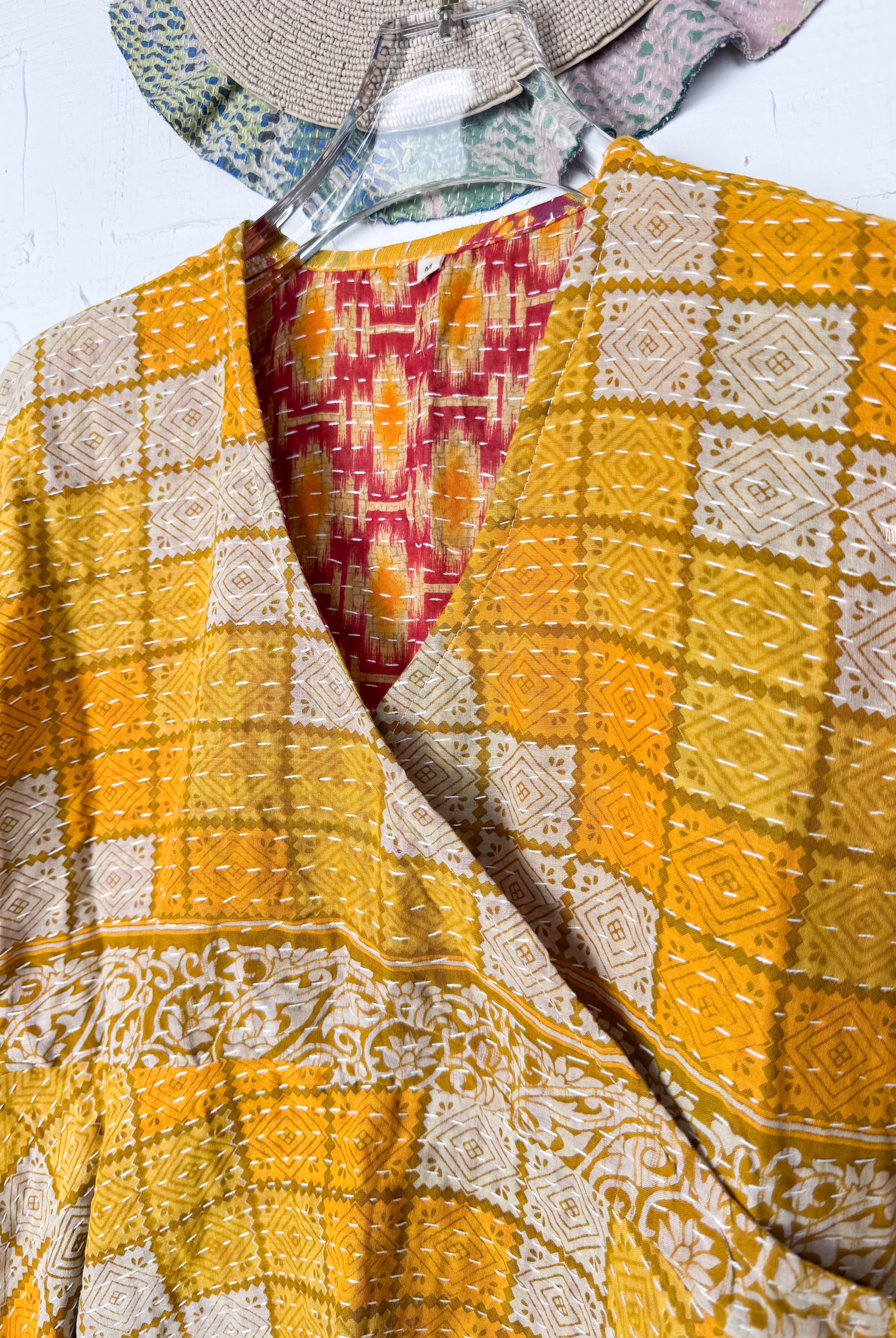 Mid-length Kantha dress - Love Protect Sustain