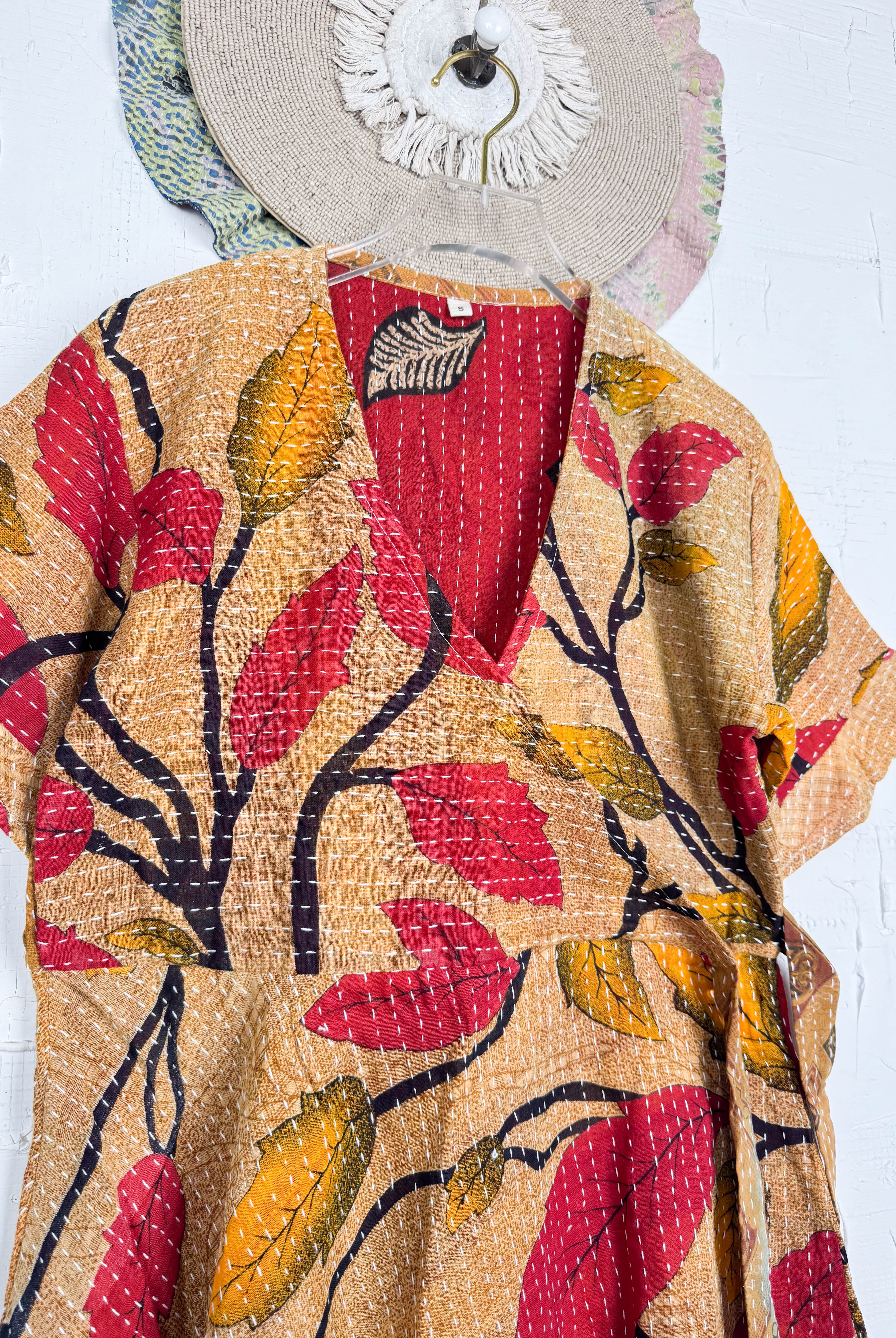 Mid-length Kantha dress - Love Protect Sustain