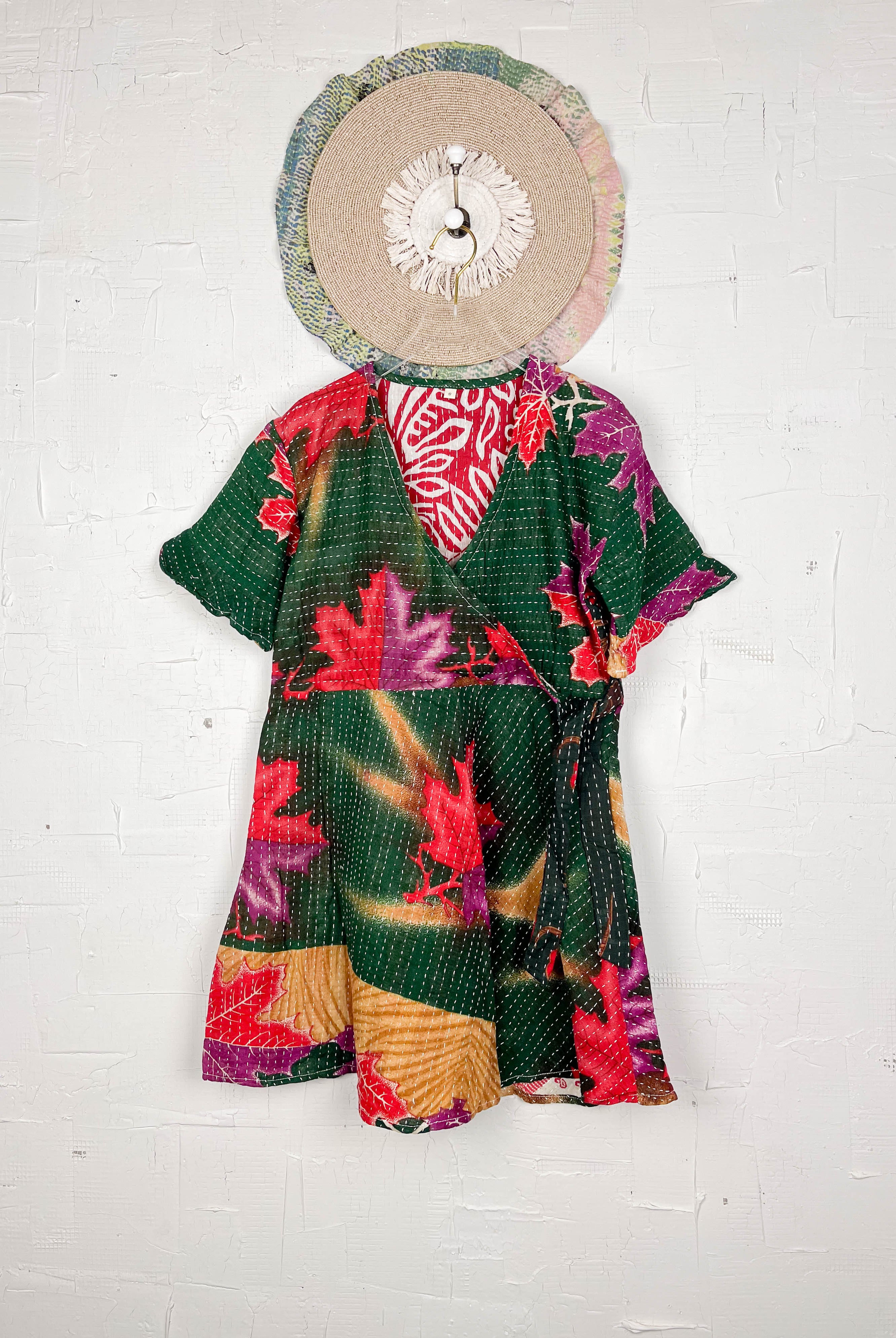 Mid-length Kantha dress - Love Protect Sustain