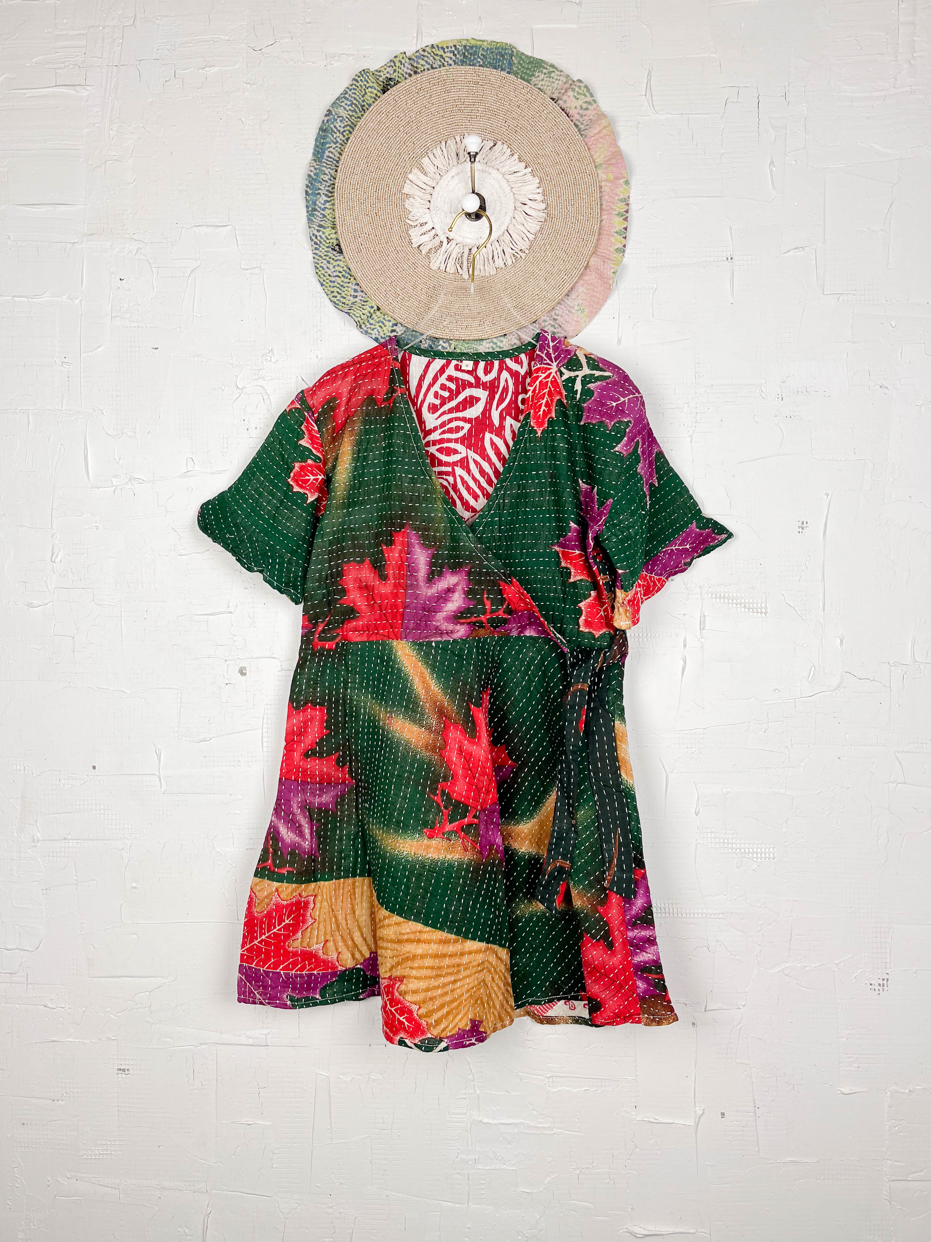 Mid-length Kantha dress - Love Protect Sustain