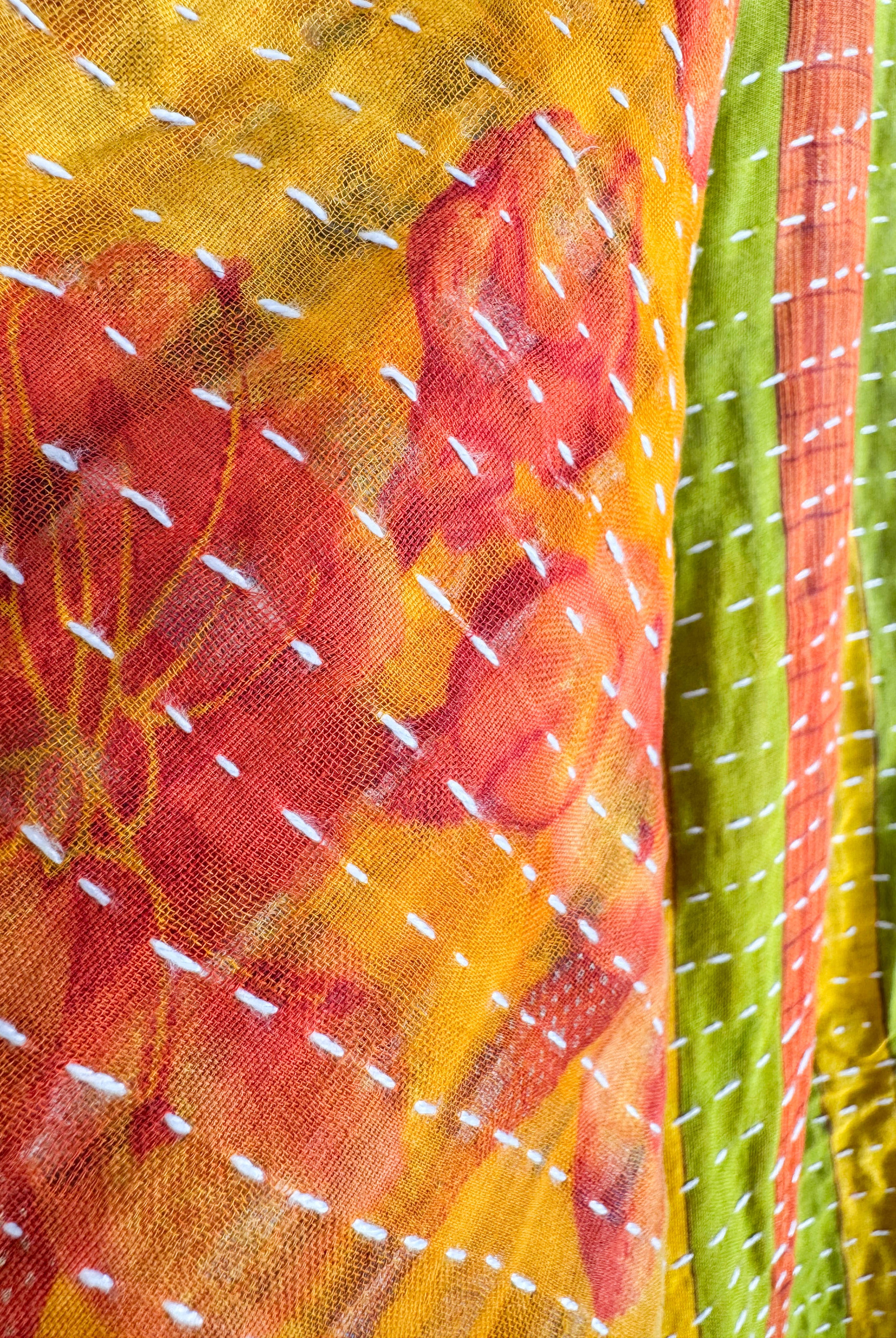 Mid-length Kantha dress - Love Protect Sustain