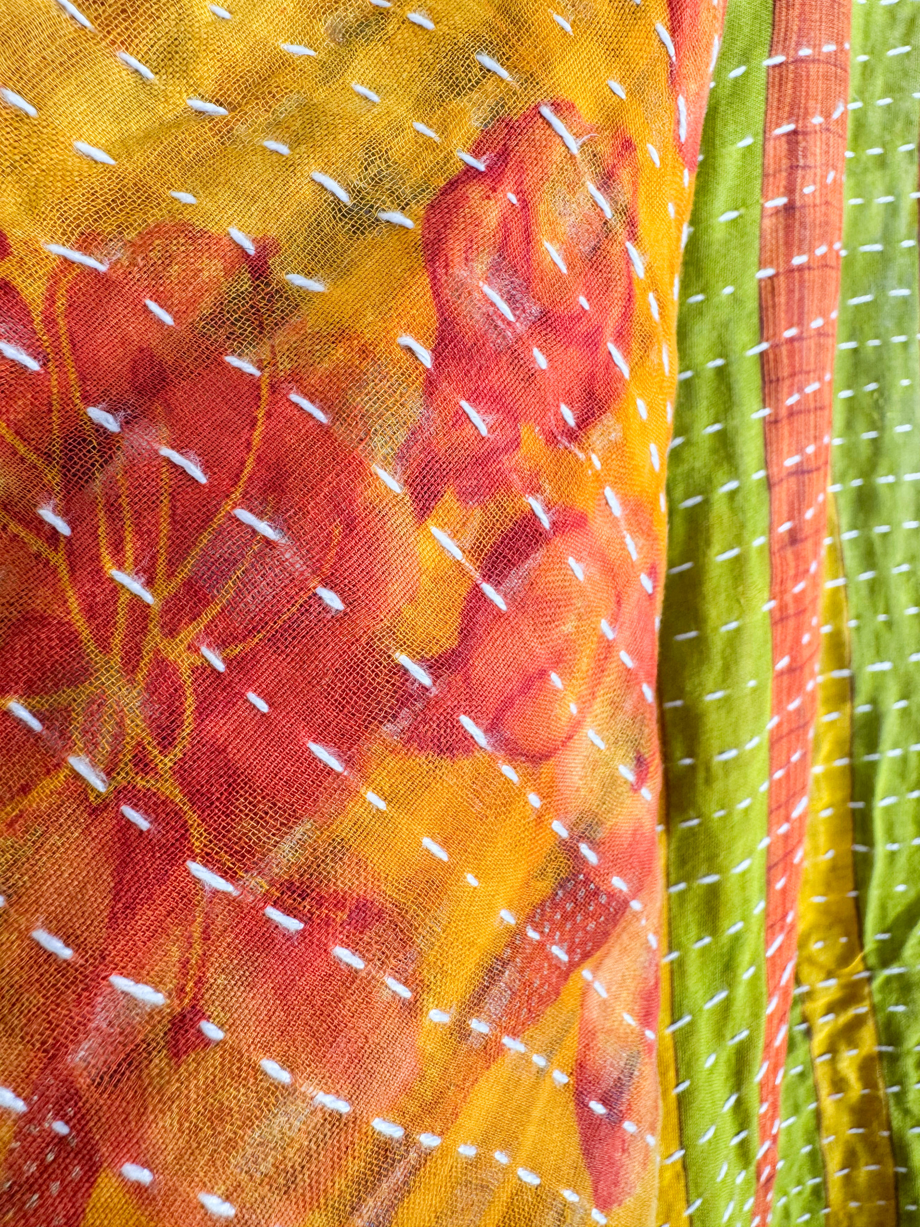 Mid-length Kantha dress - Love Protect Sustain