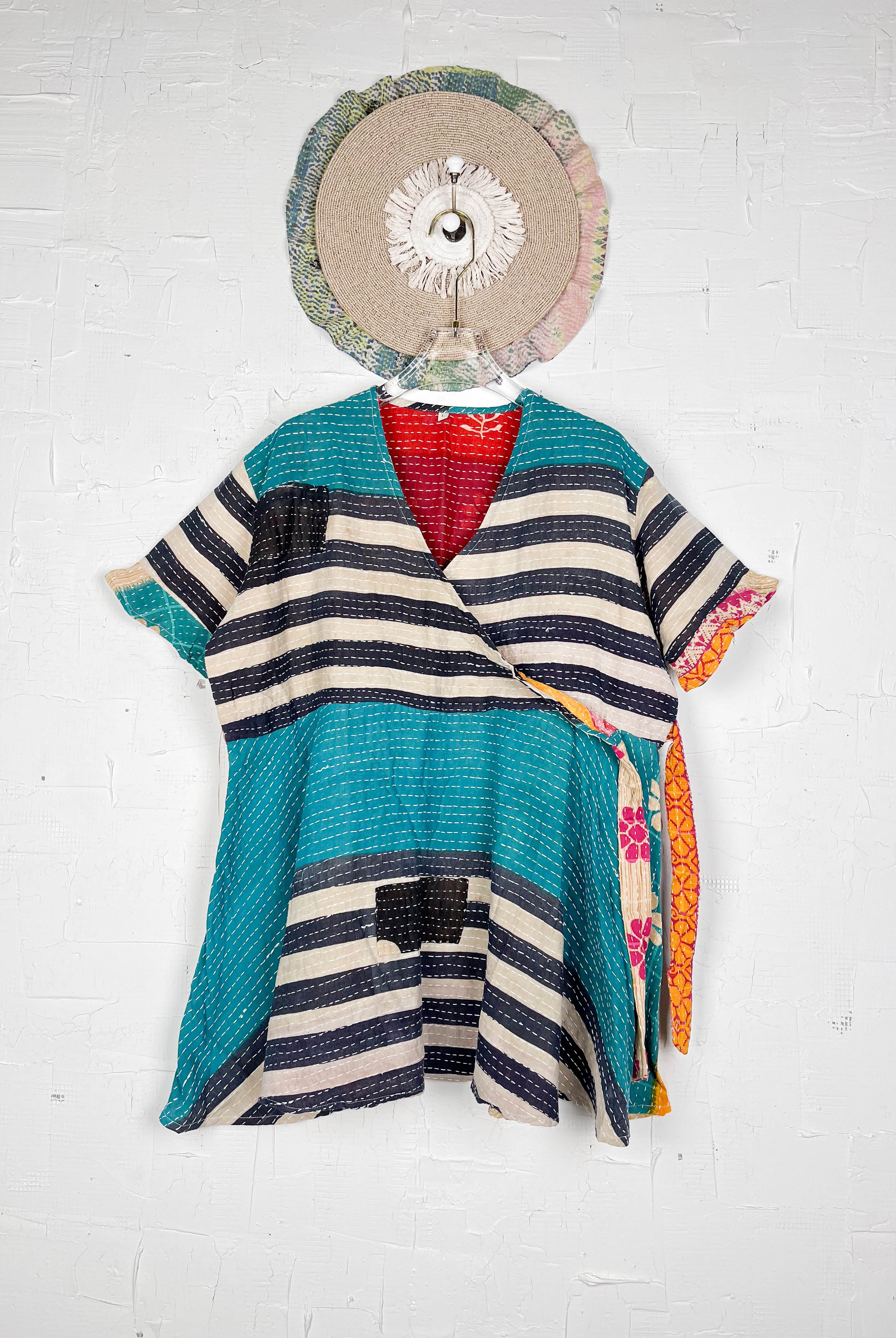 Mid-length Kantha dress - Love Protect Sustain