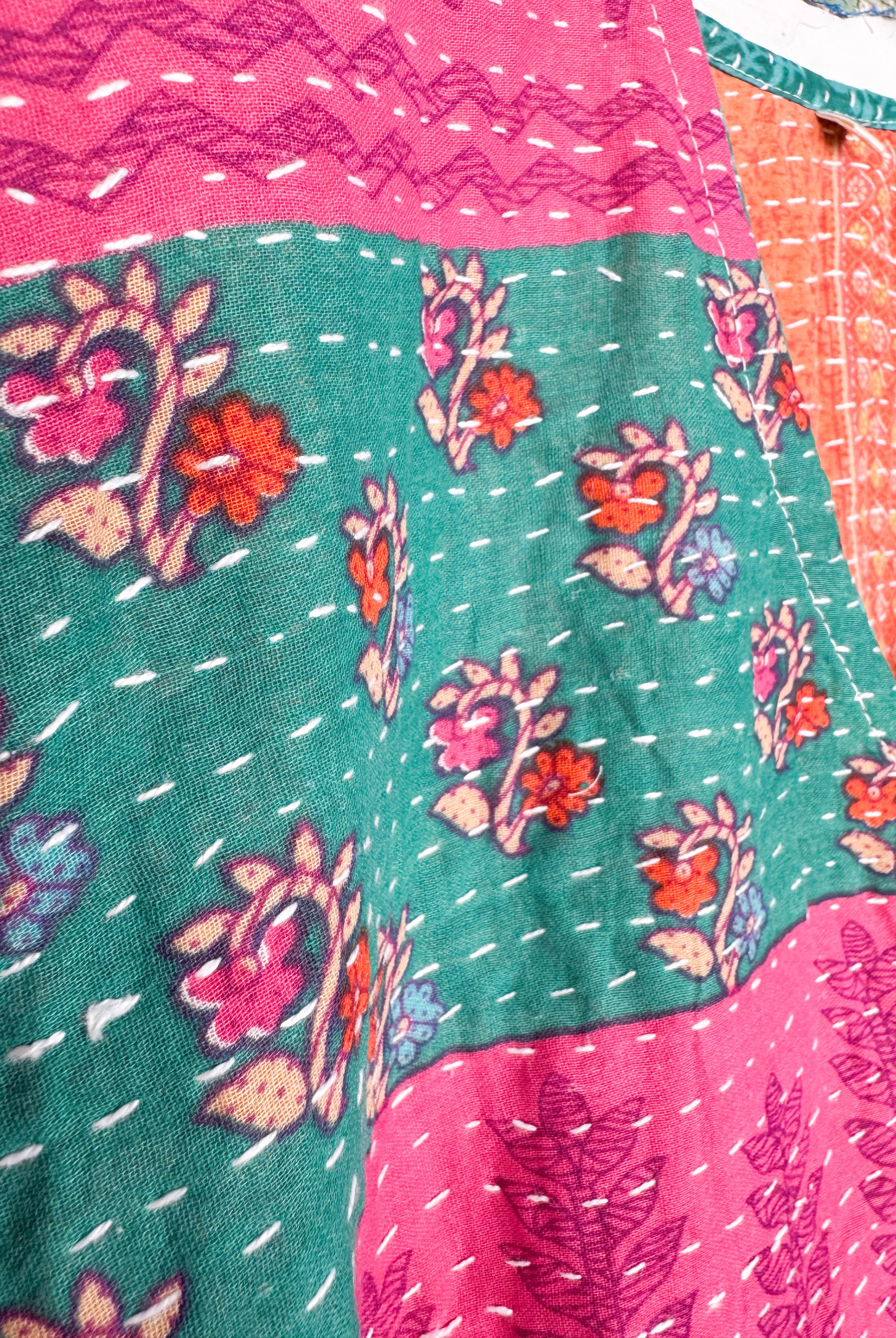 Mid-length Kantha dress - Love Protect Sustain