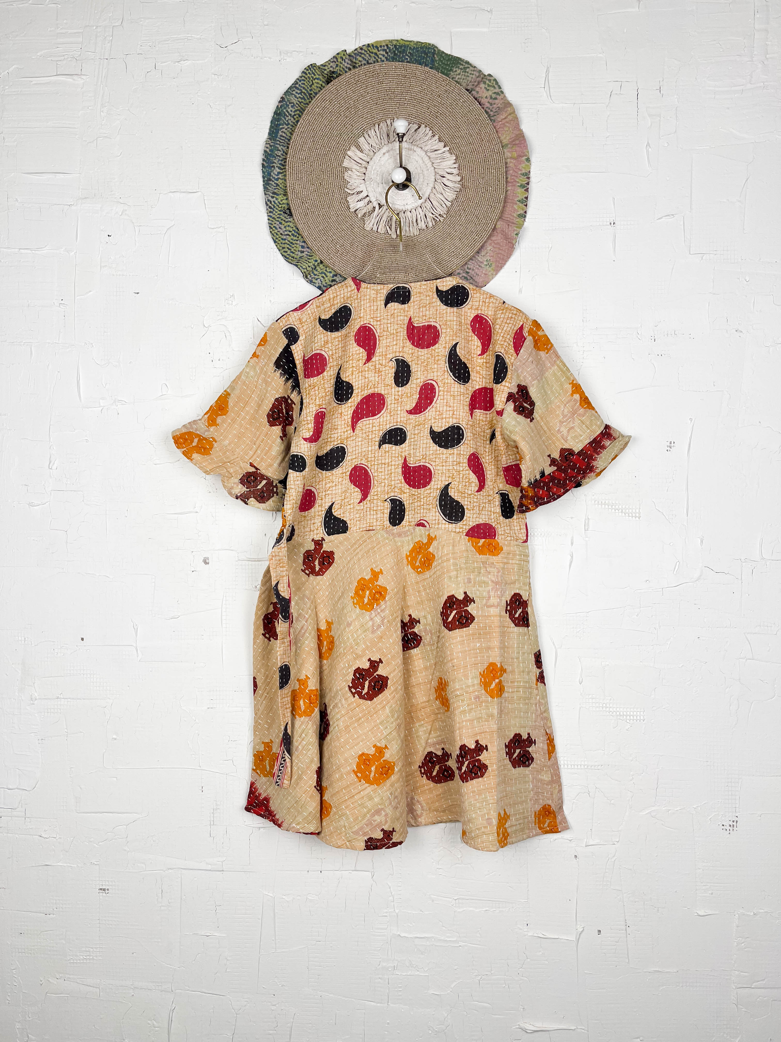 Mid-length Kantha dress - Love Protect Sustain