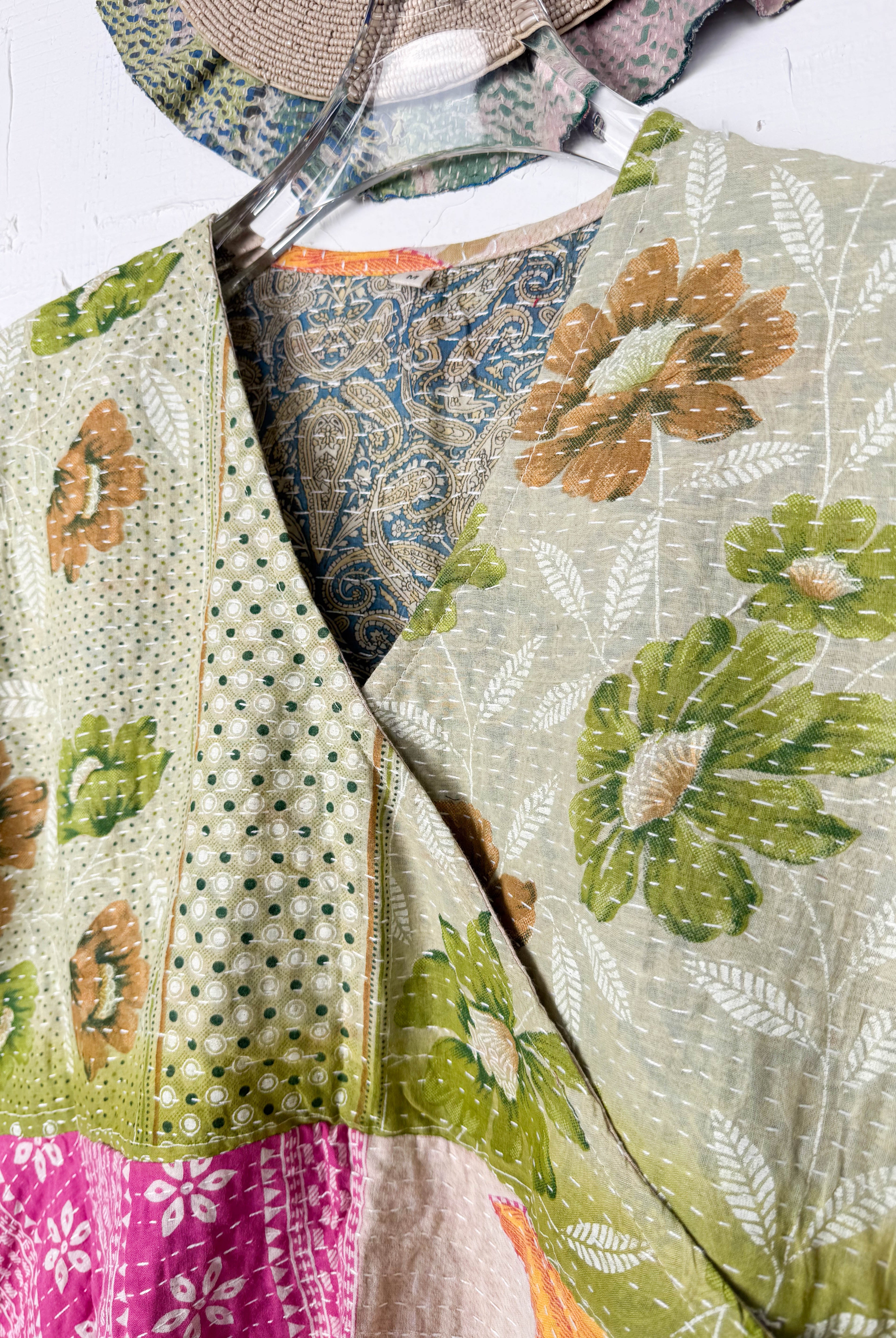 Mid-length Kantha dress - Love Protect Sustain