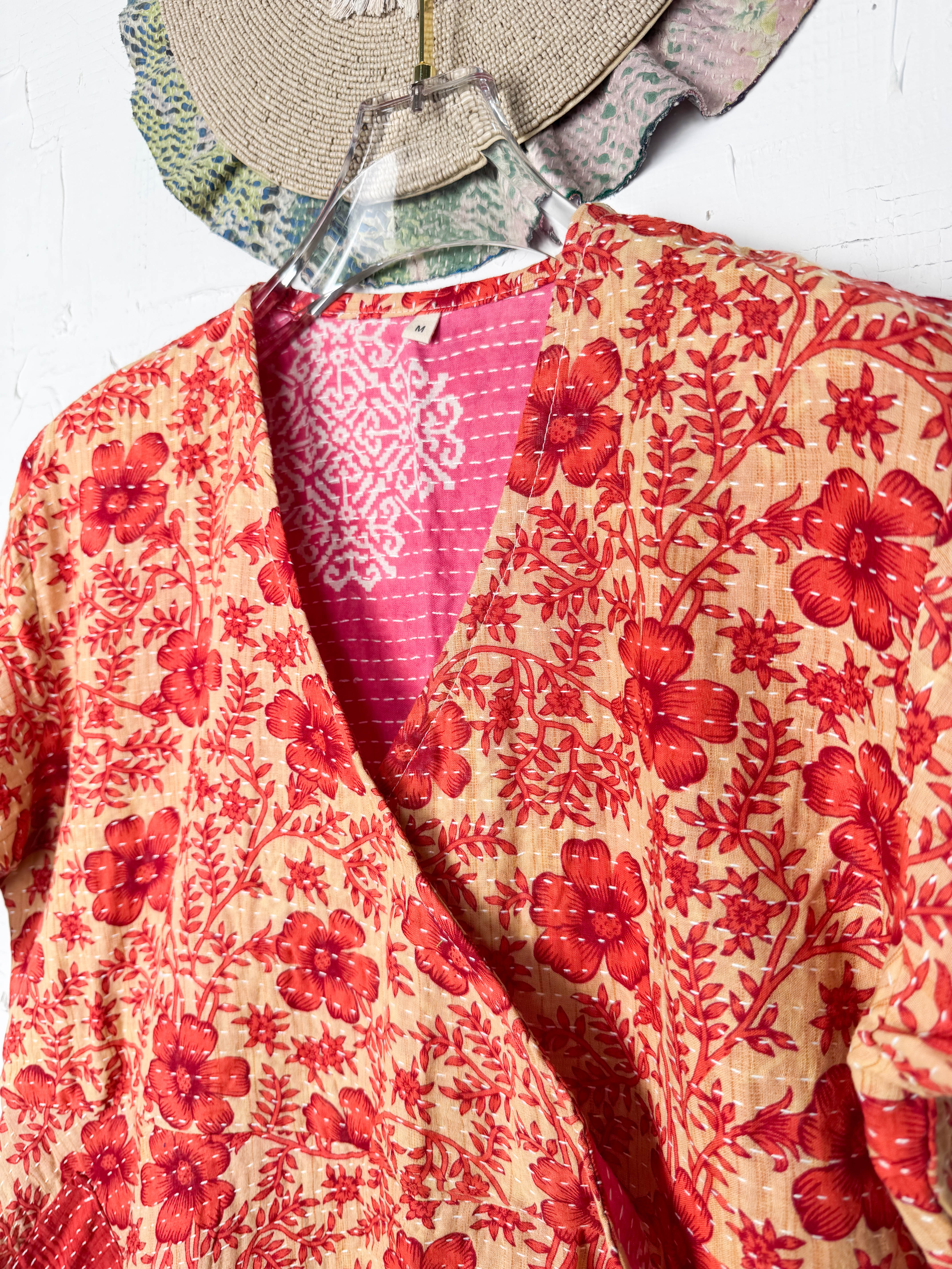 Mid-length Kantha dress - Love Protect Sustain