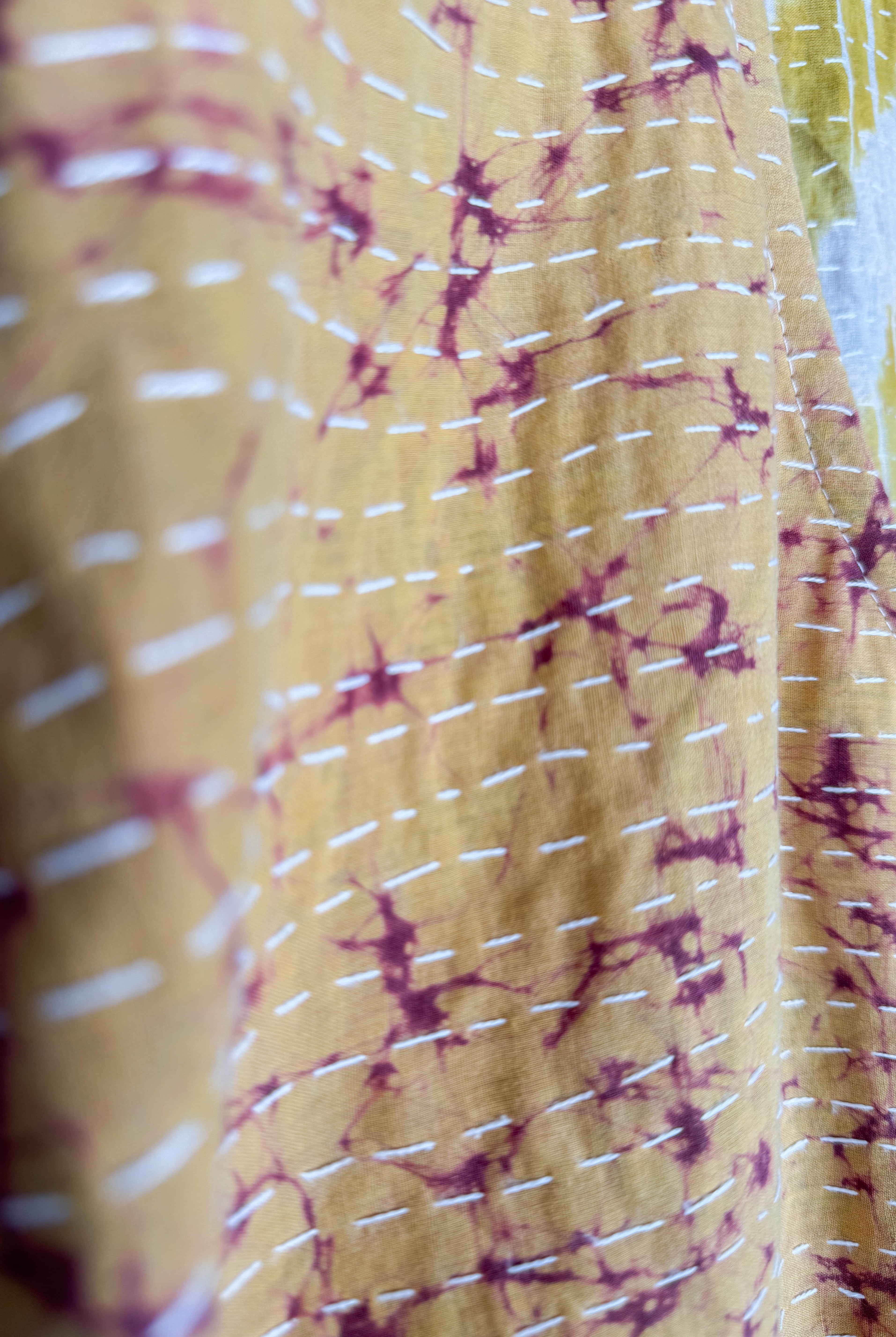 Mid-length Kantha dress- Love Protect Sustain