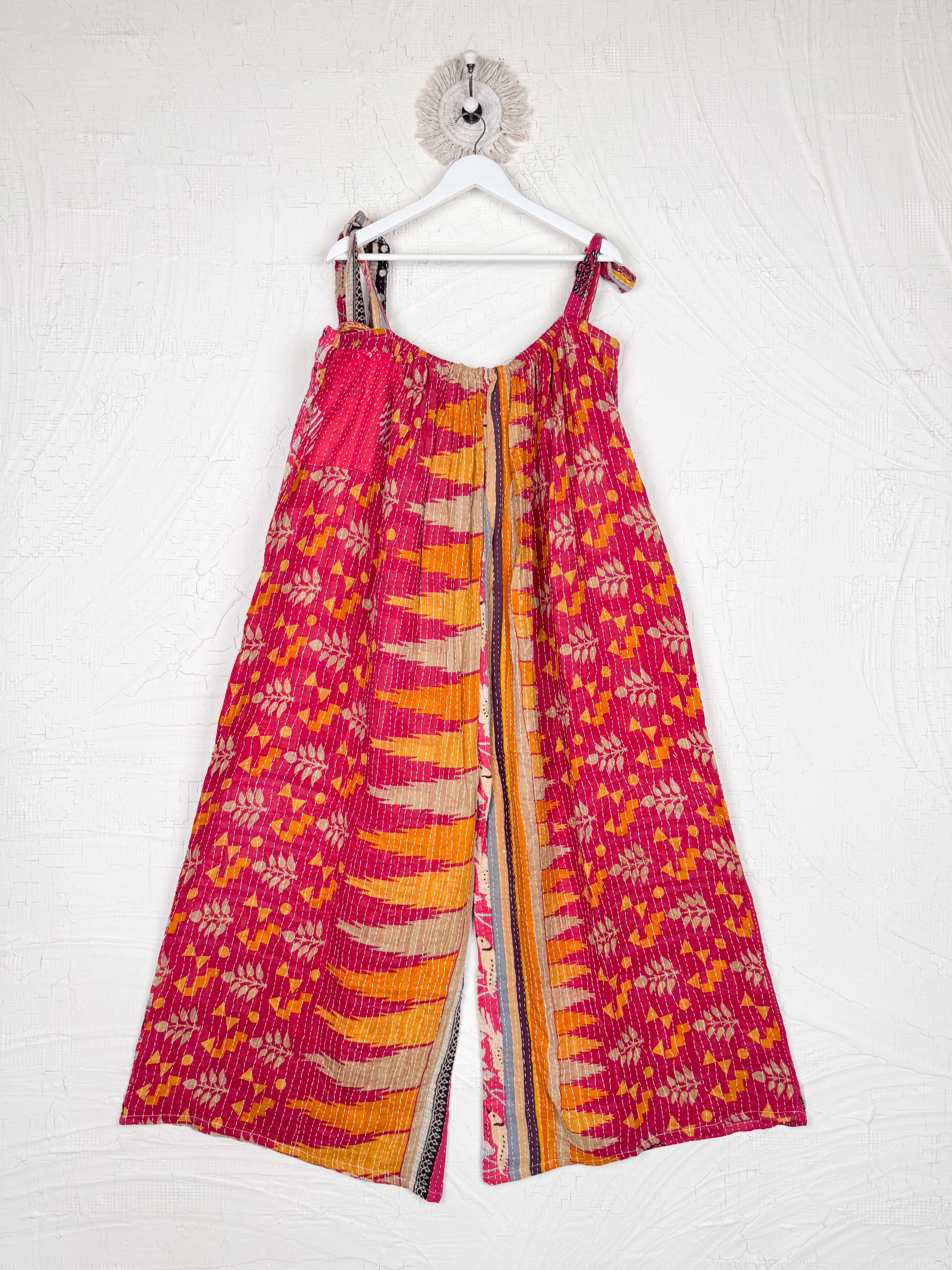 Multi color kantha jumpsuit - Love Protect Sustain