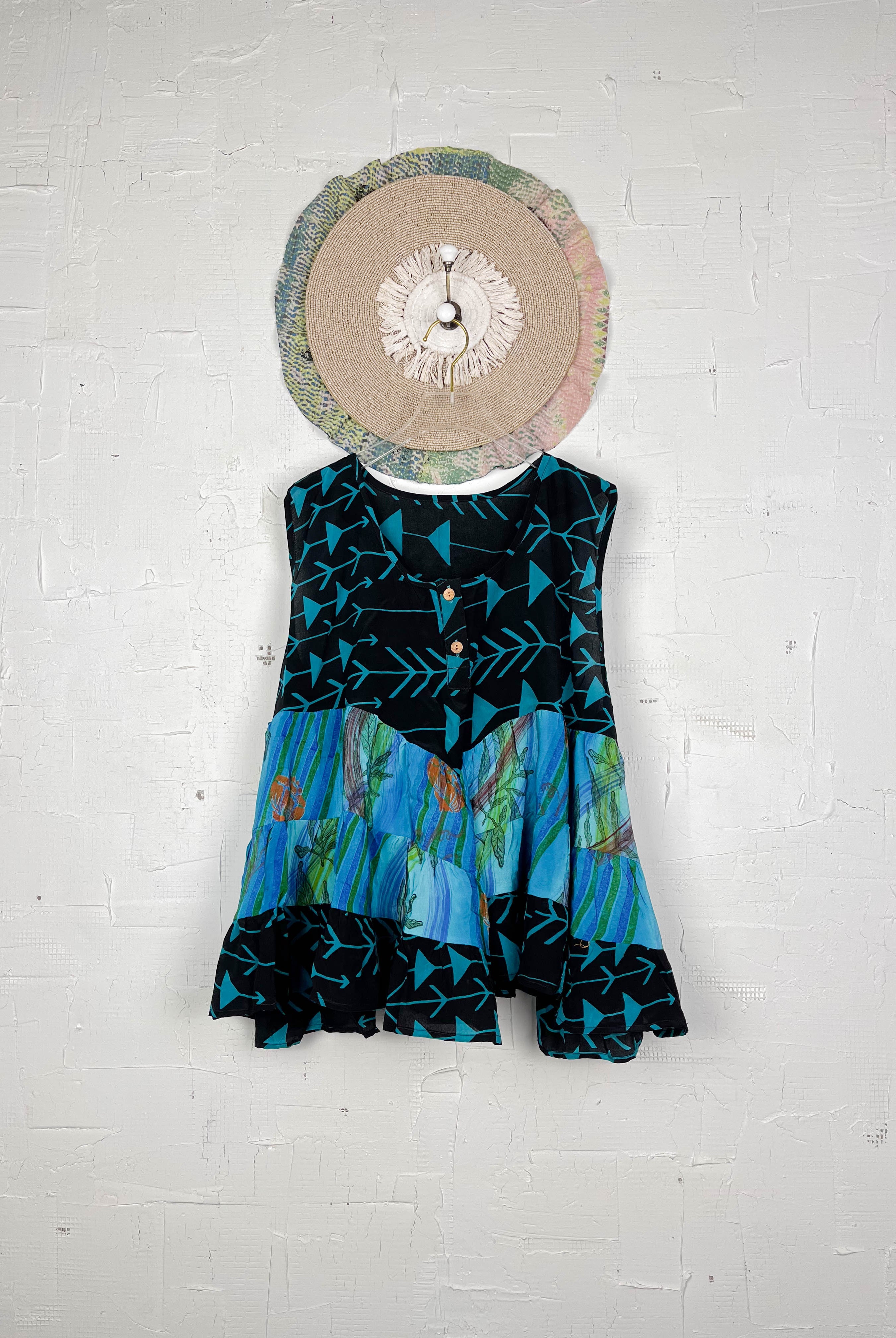 One of a kind vintage silk top - Love Protect Sustain