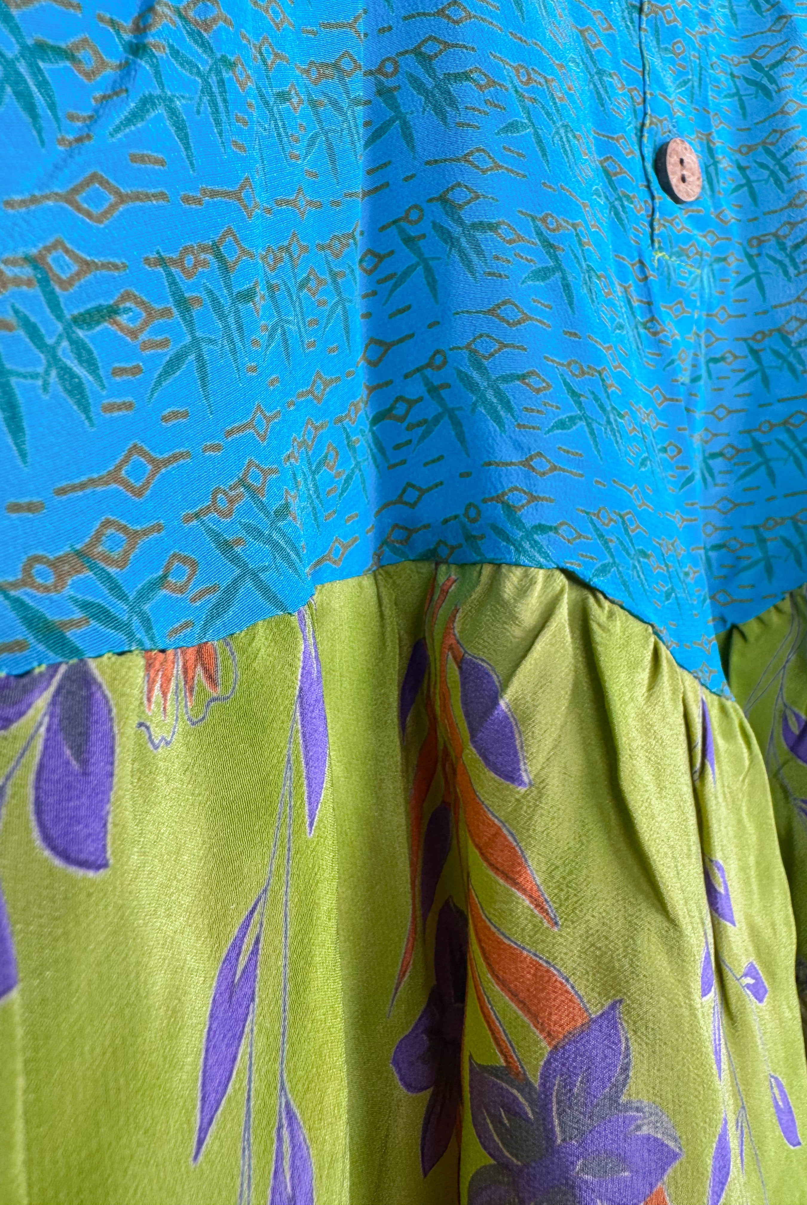 One of a kind vintage silk top - Love Protect Sustain