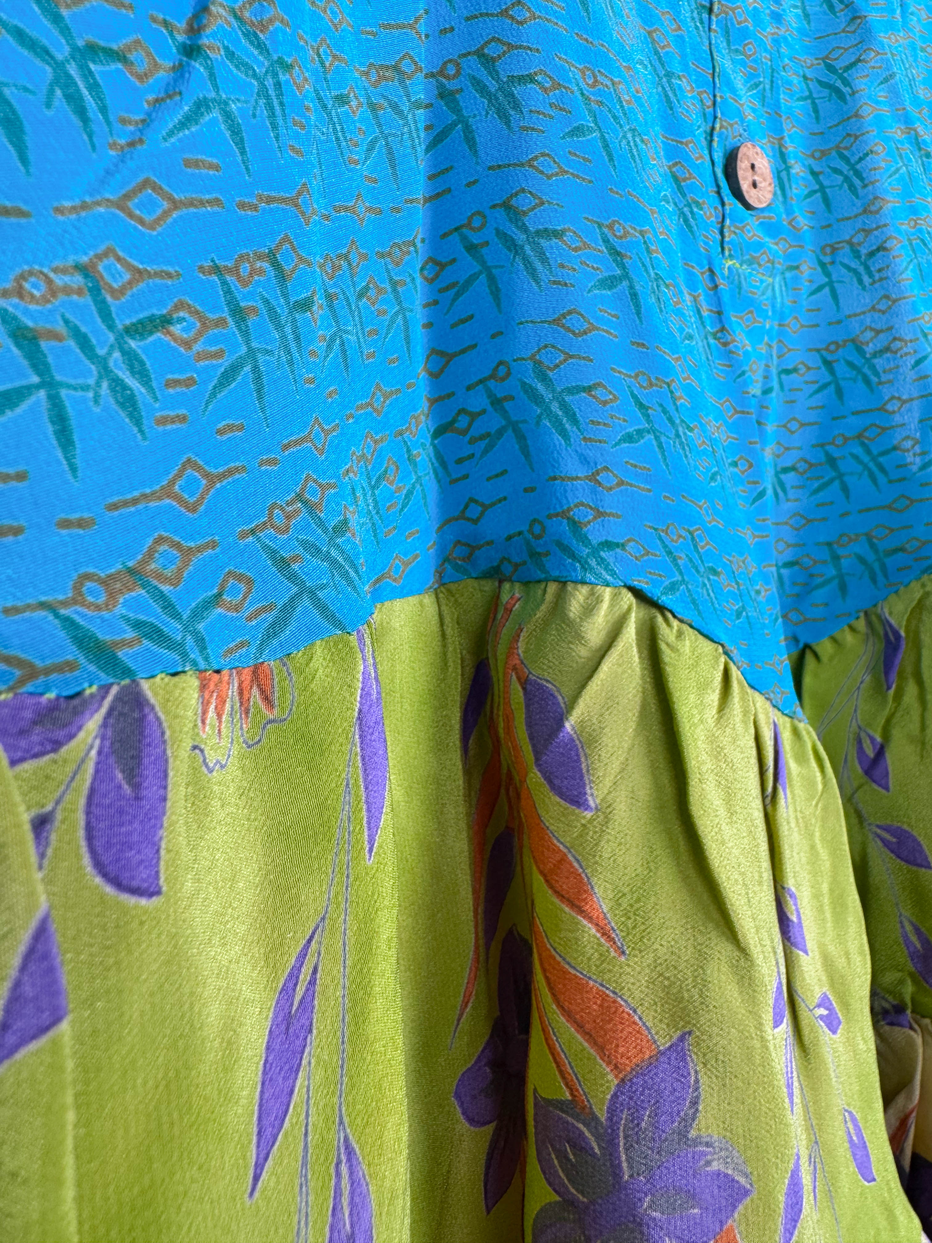 One of a kind vintage silk top - Love Protect Sustain