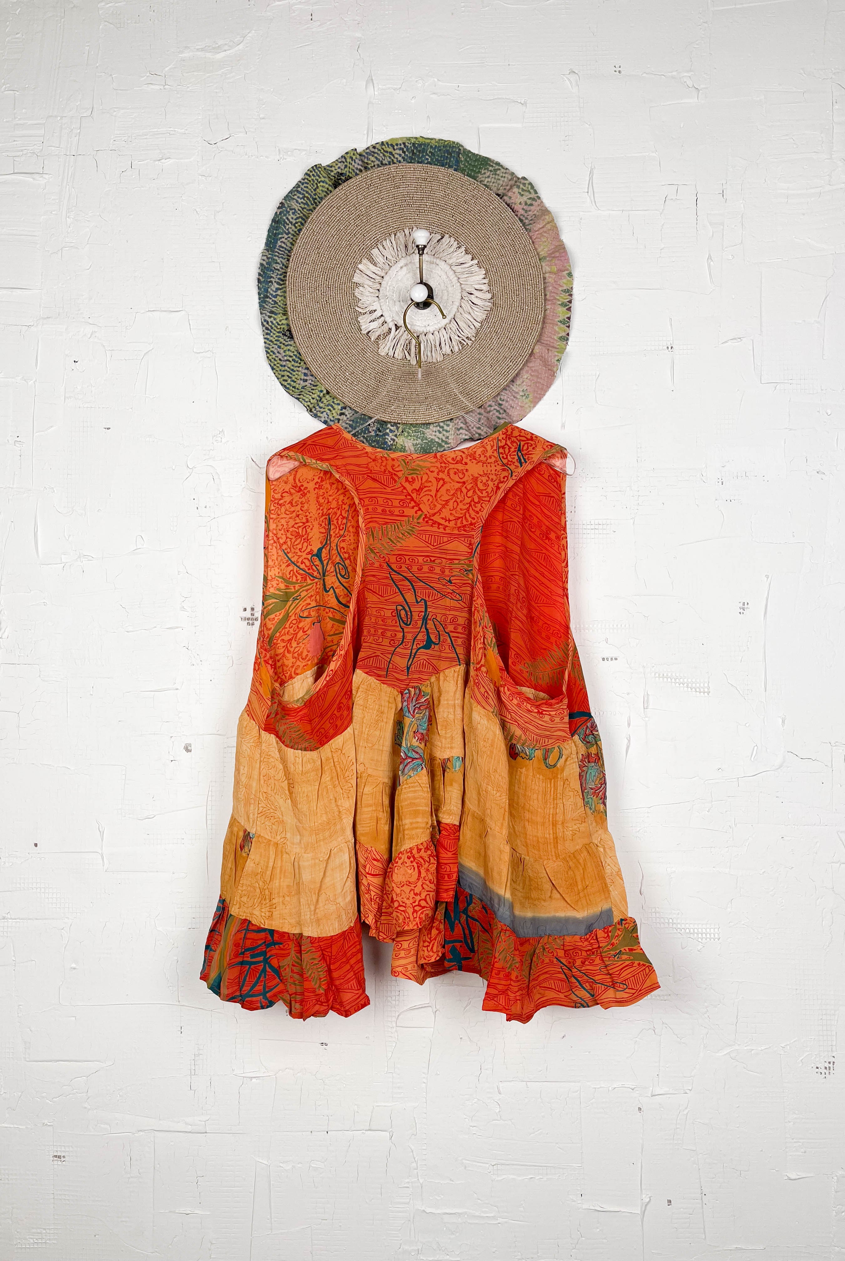 Orange Floral Vest - Love Protect Sustain