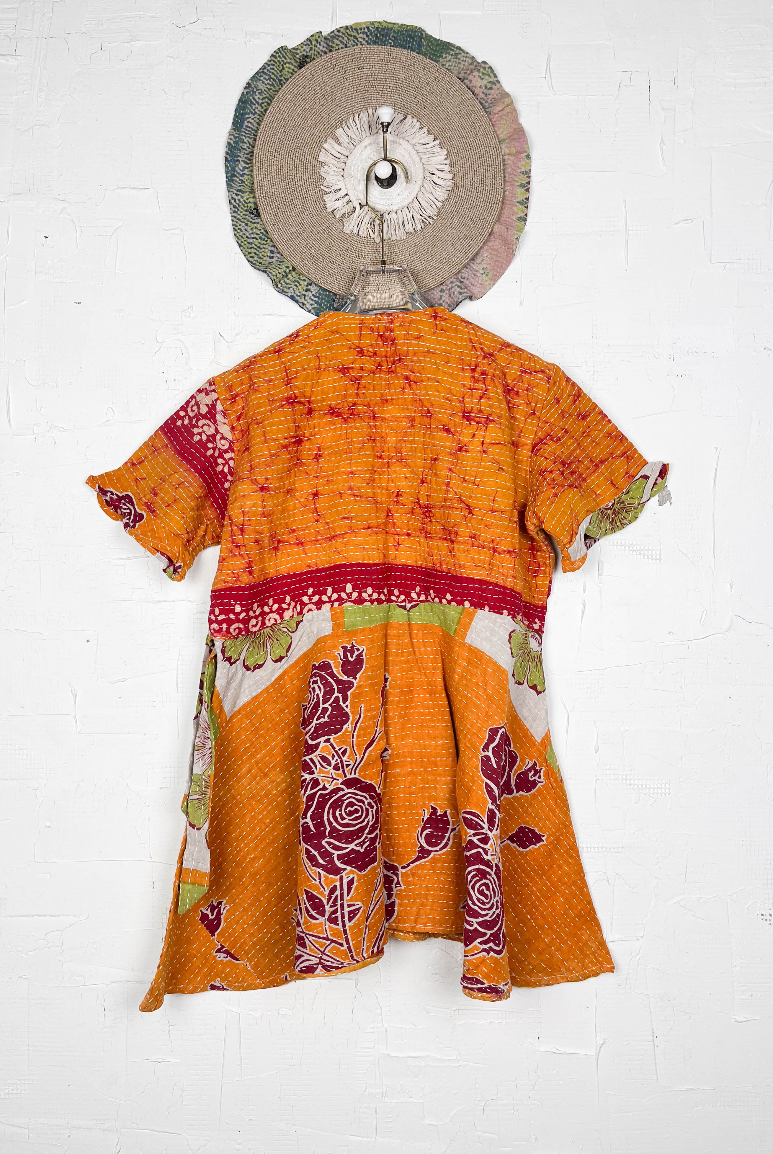 Orange Kantha Dress - Love Protect Sustain