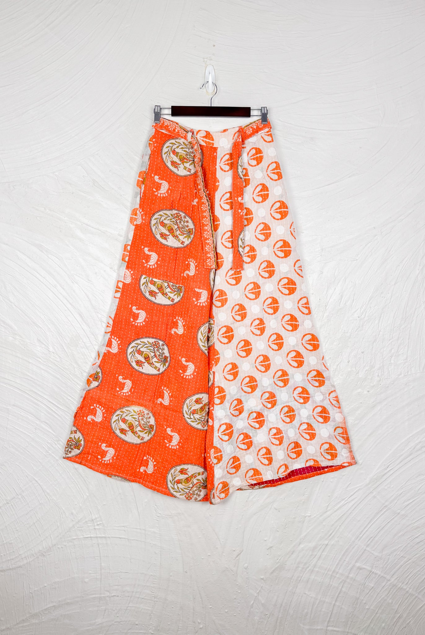 Orange Kantha Pants - Love Protect Sustain