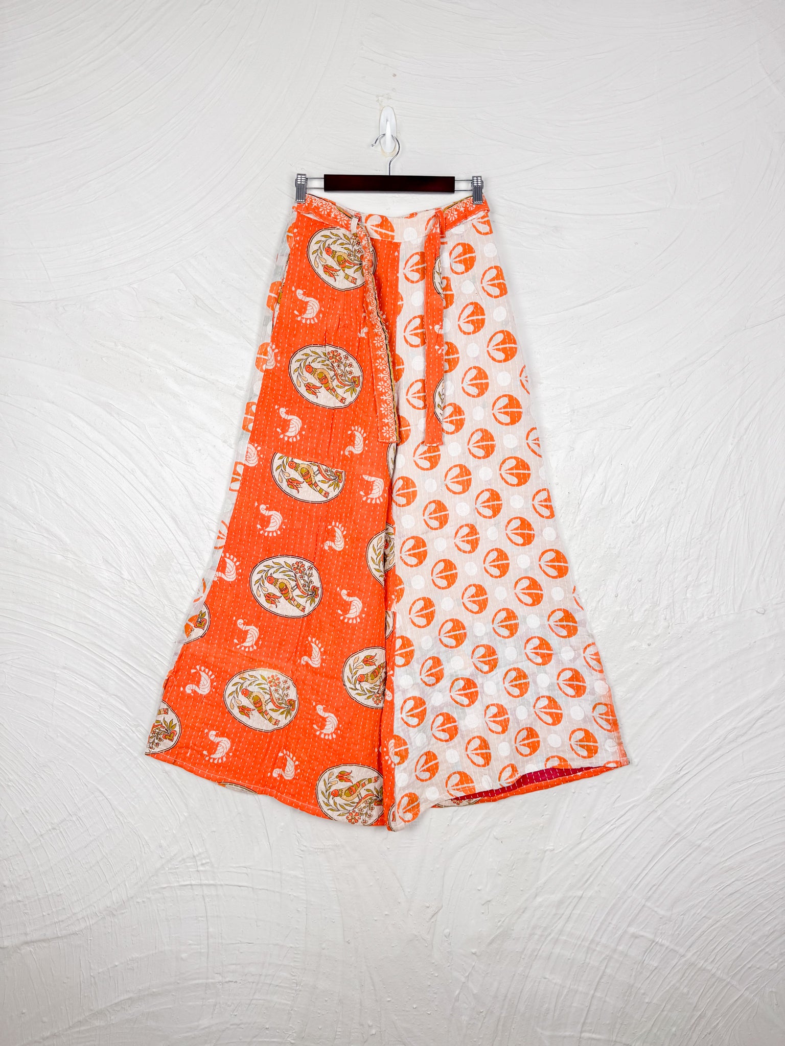 Orange Kantha Pants - Love Protect Sustain