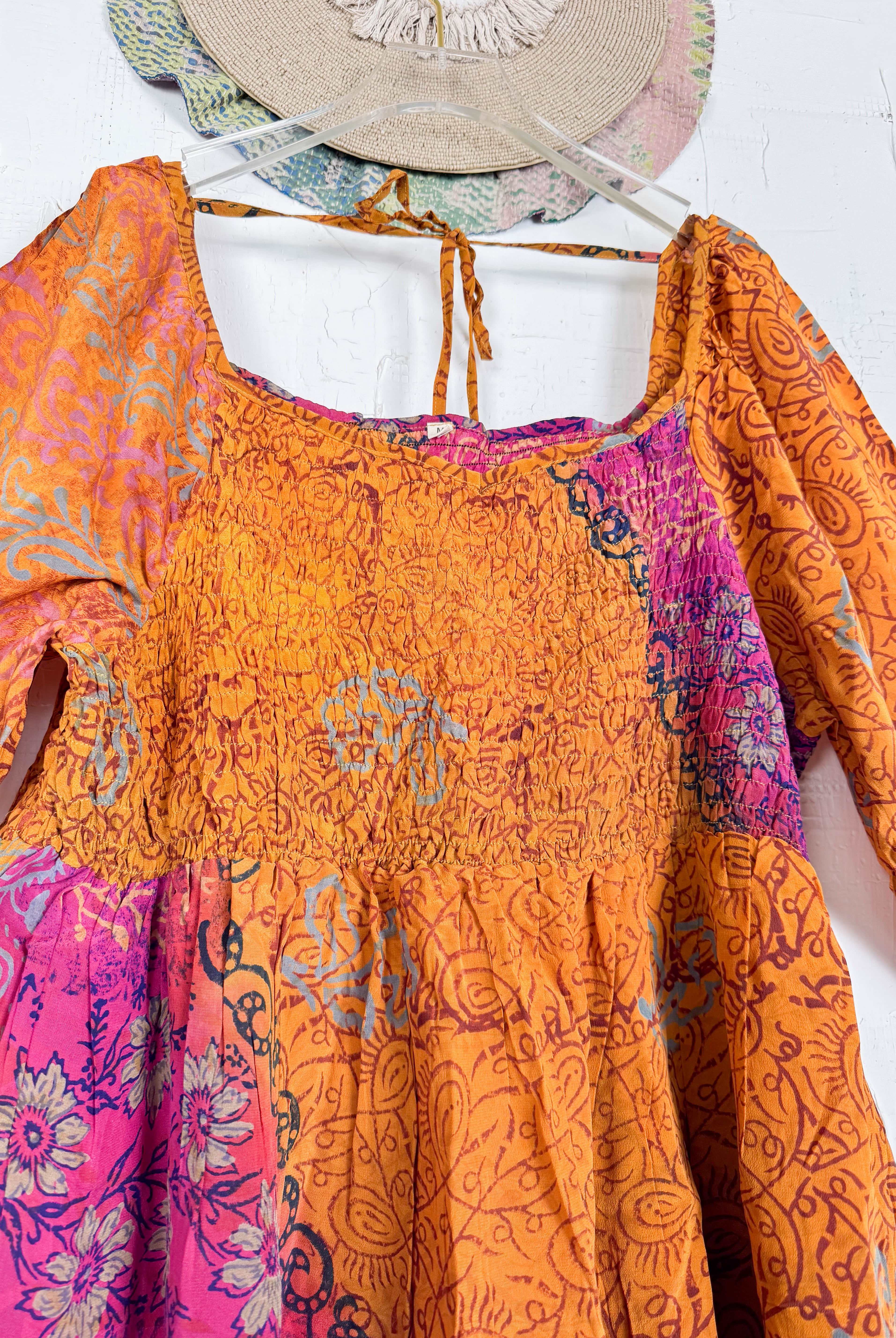 Orange Silk Dress - Love Protect Sustain