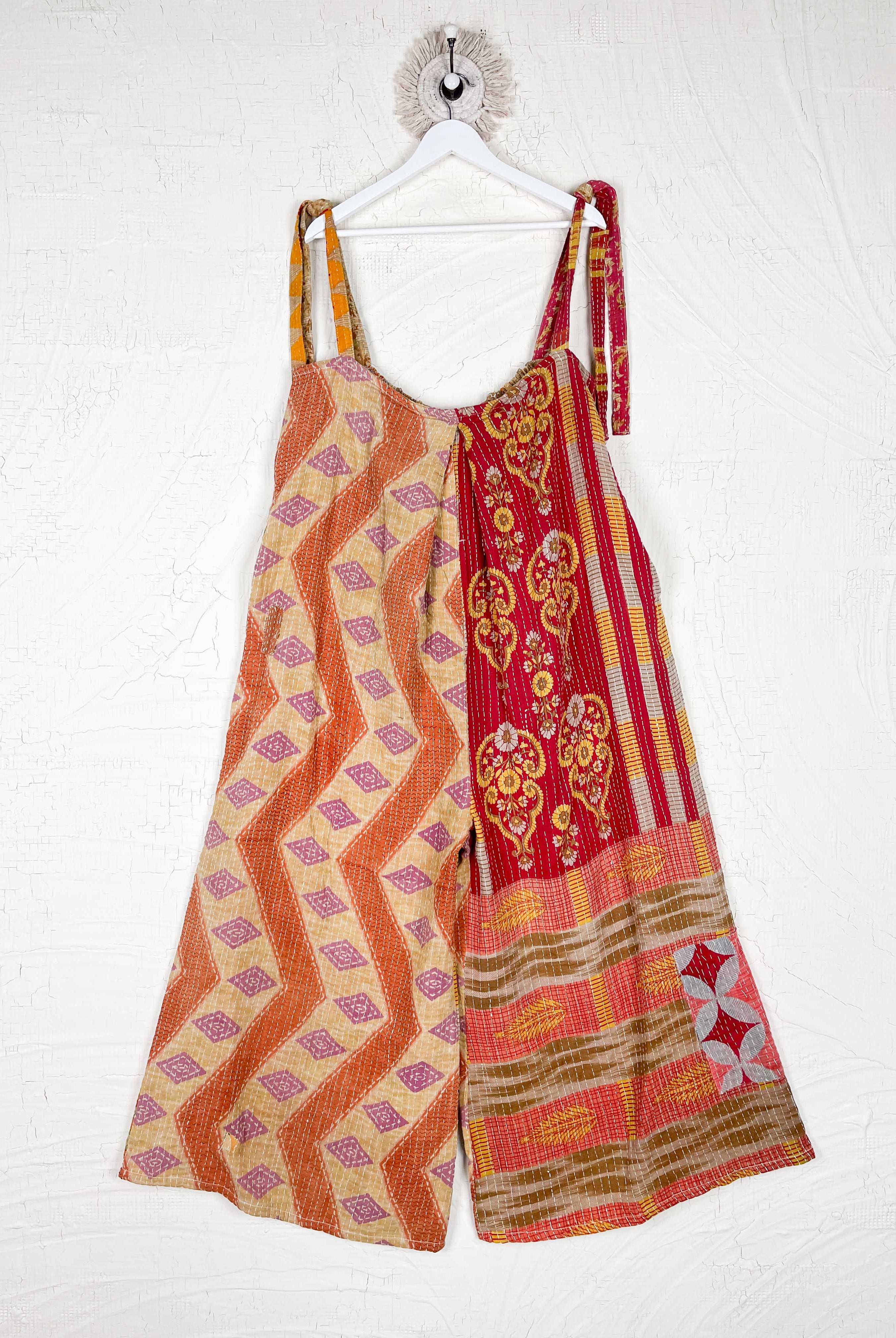 Ornage Kantha Patchwork jumpsuit - Love Protect Sustain