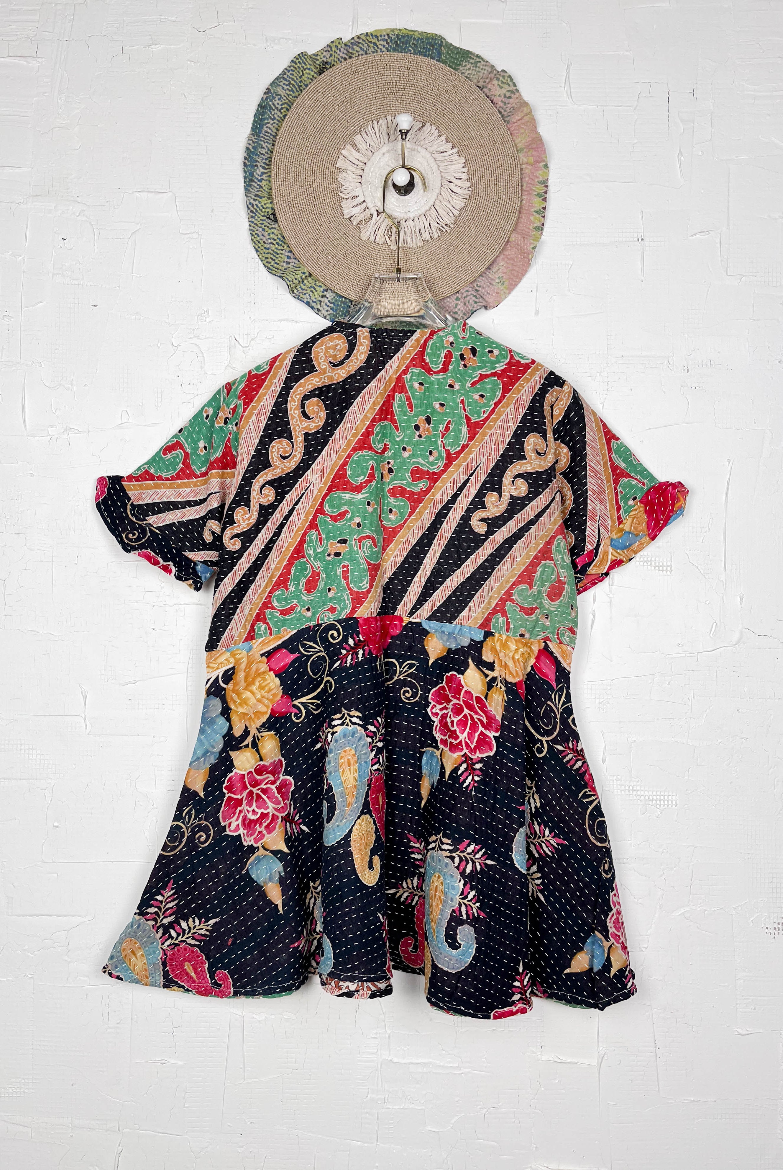 Paisley Black Kantha Dress - Love Protect Sustain