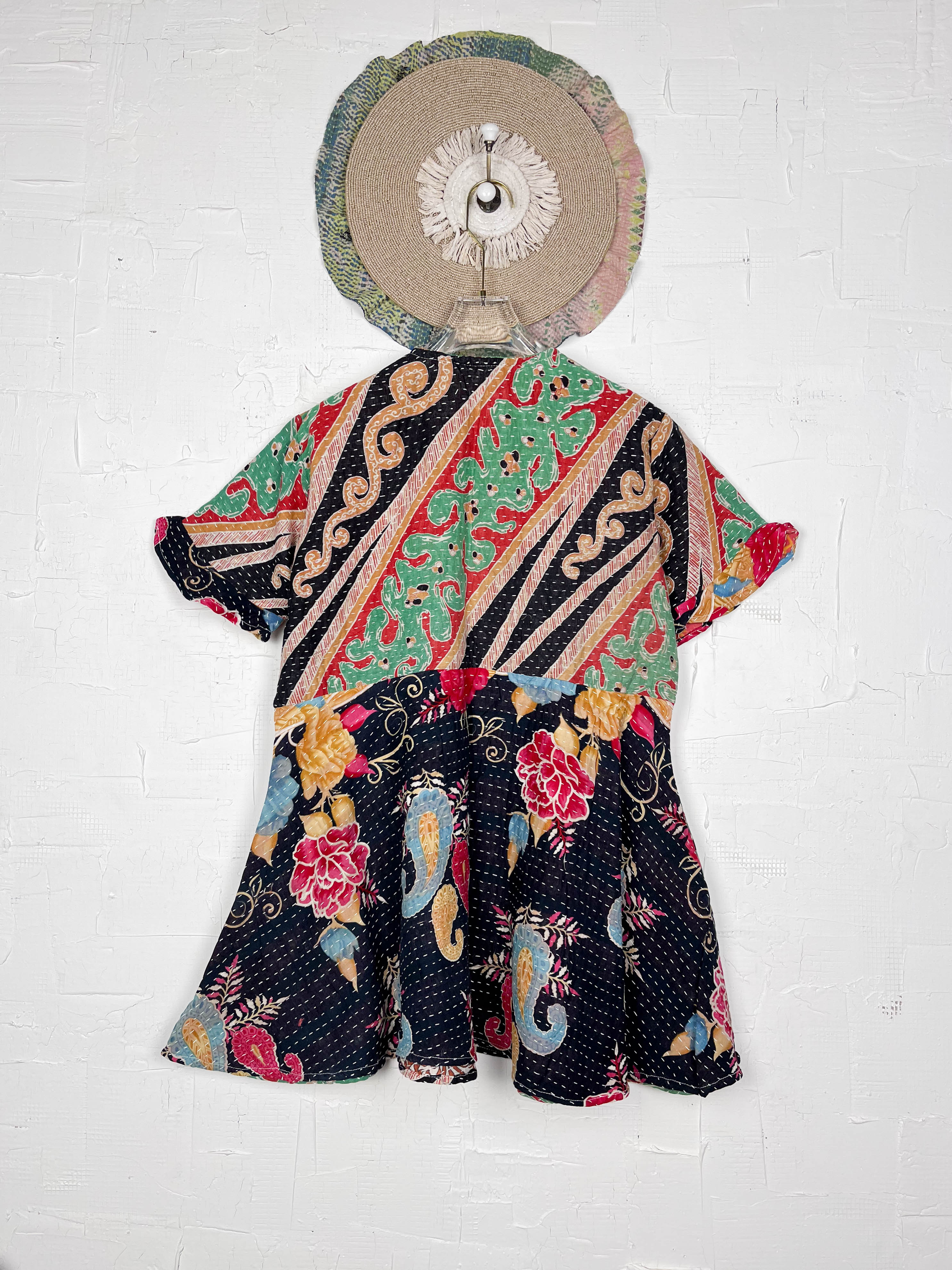 Paisley Black Kantha Dress - Love Protect Sustain