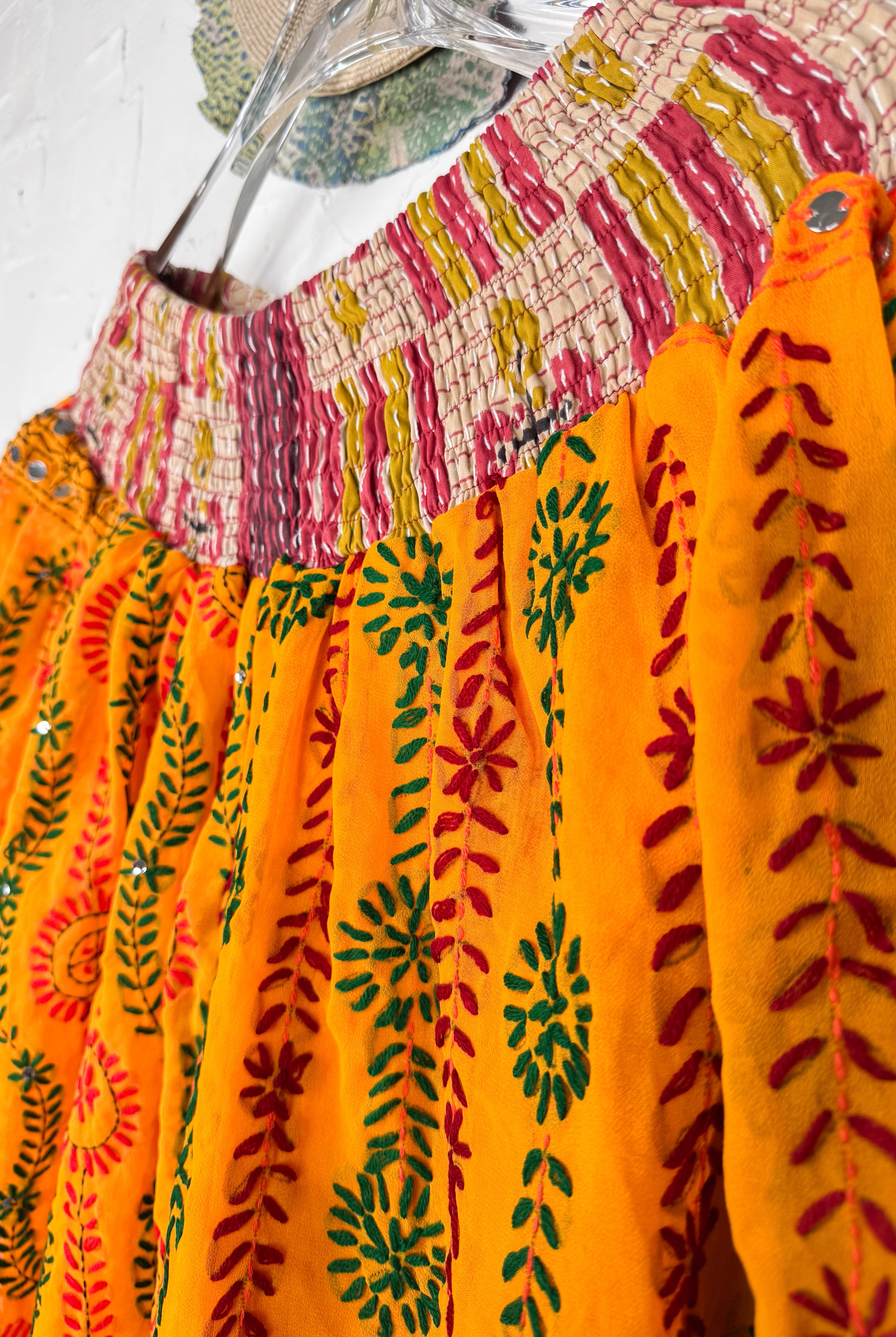 Paisley embroidered pants- Love Protect Sustain