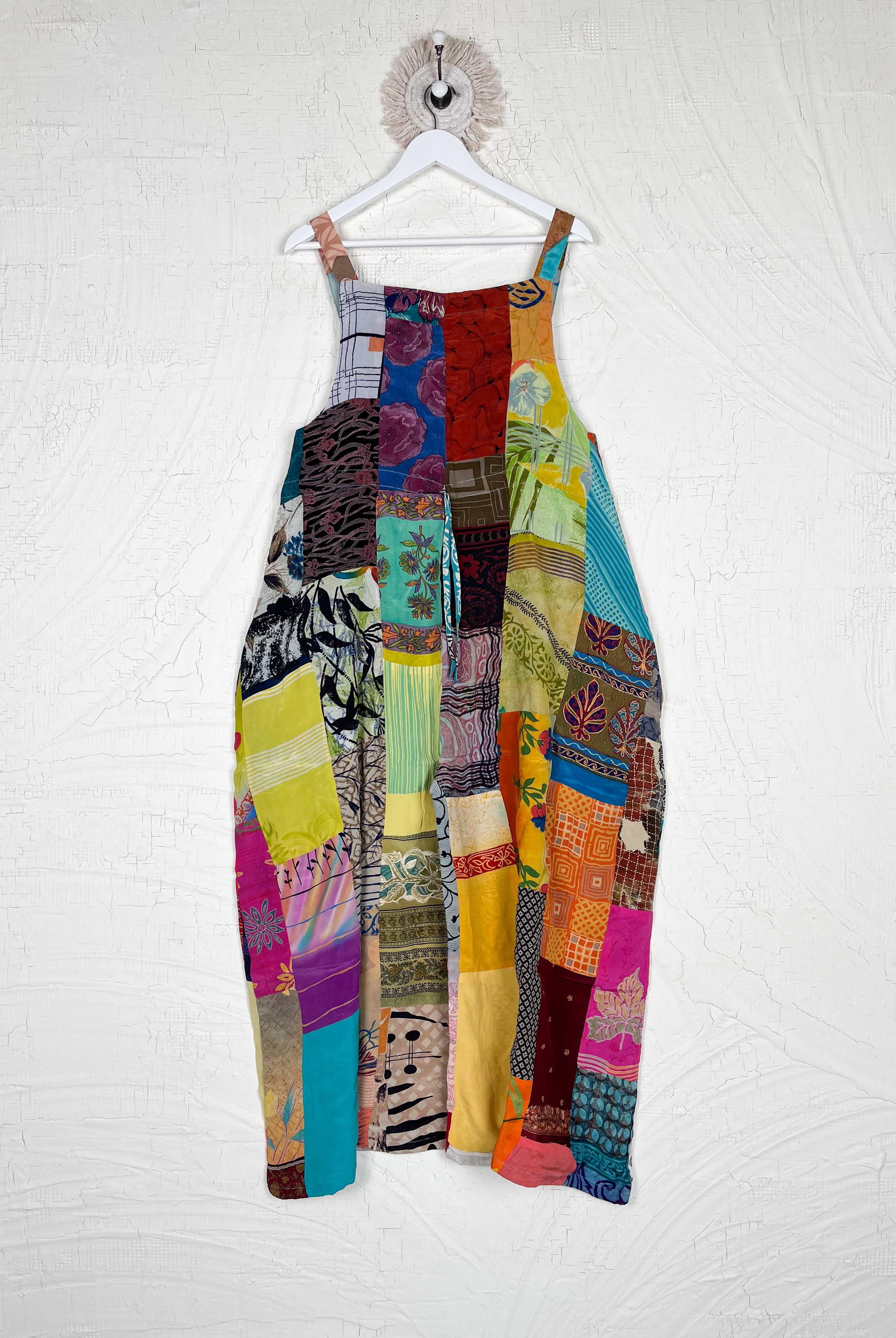 Patchwork silk Jumpsuit - Love Protect Sustain