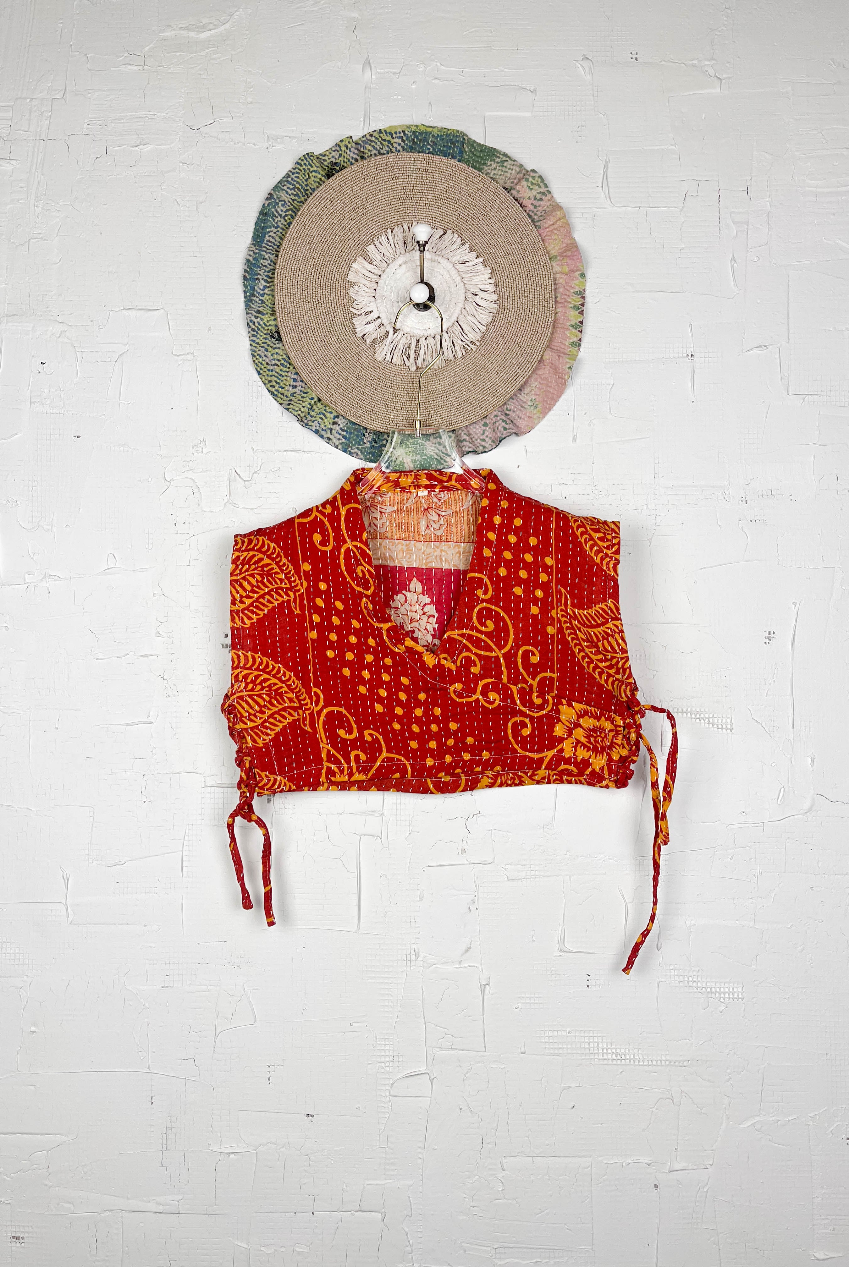 Patchwork crop top - Love Protect Sustain