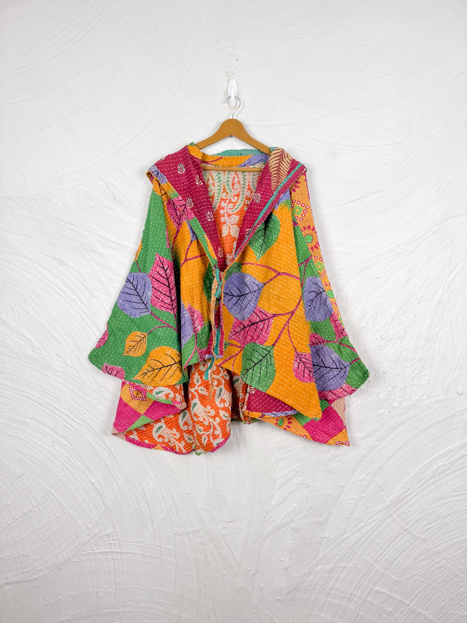 Patchwork kantha poncho - Love Protect Sustain