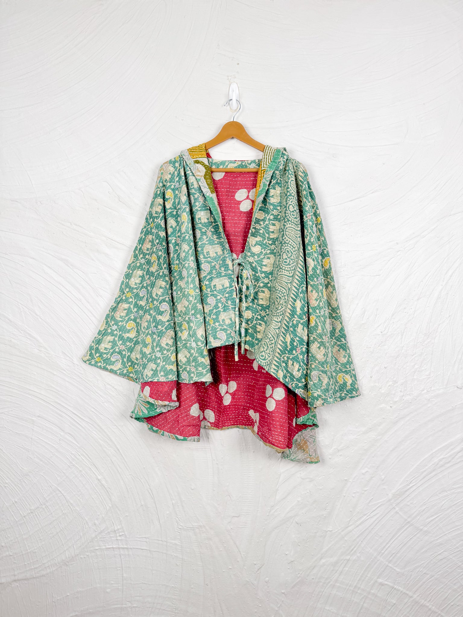 Patchwork kantha poncho - Love Protect Sustain