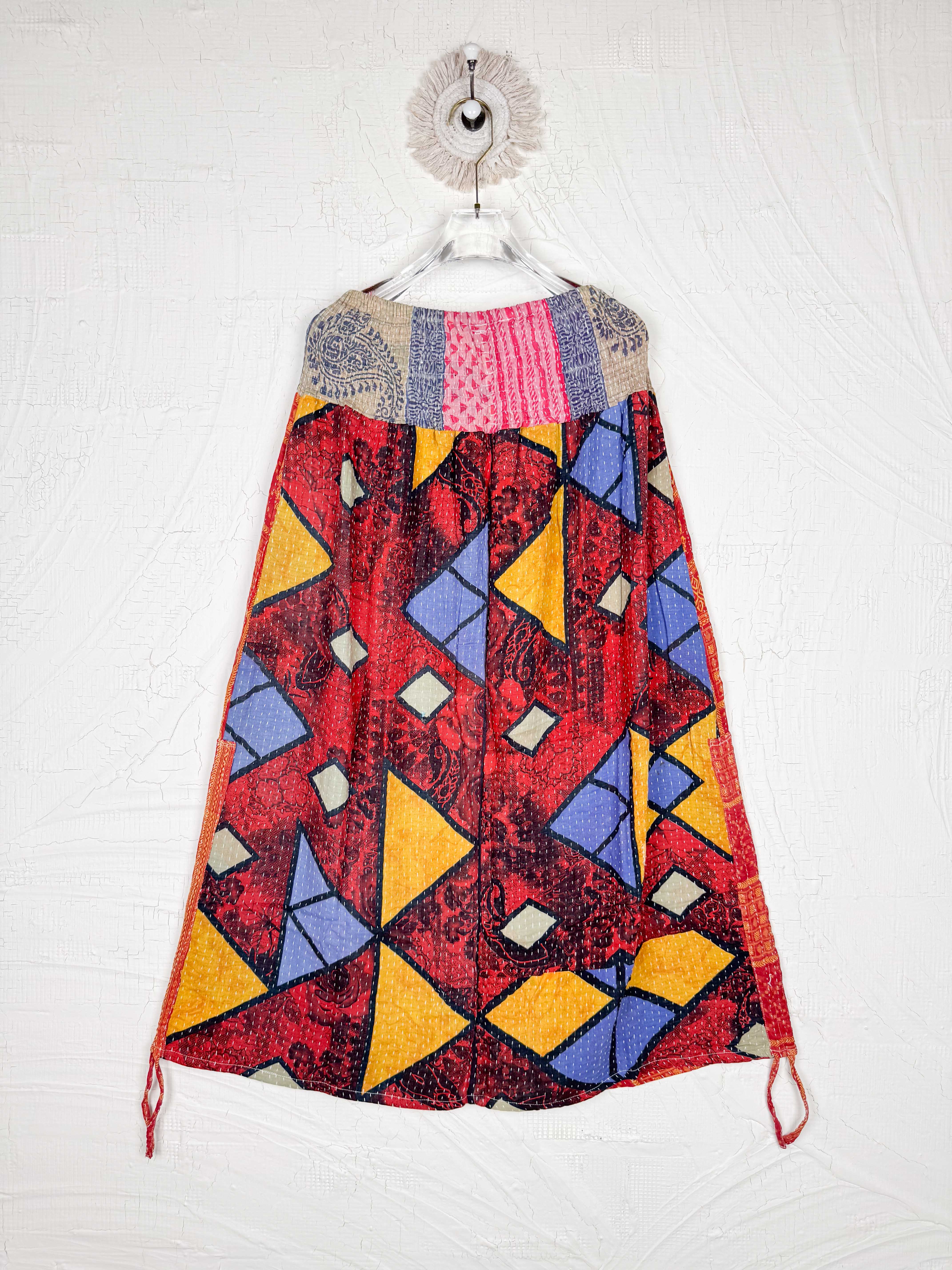 Patchwork kantha skirt - Love Protect Sustain