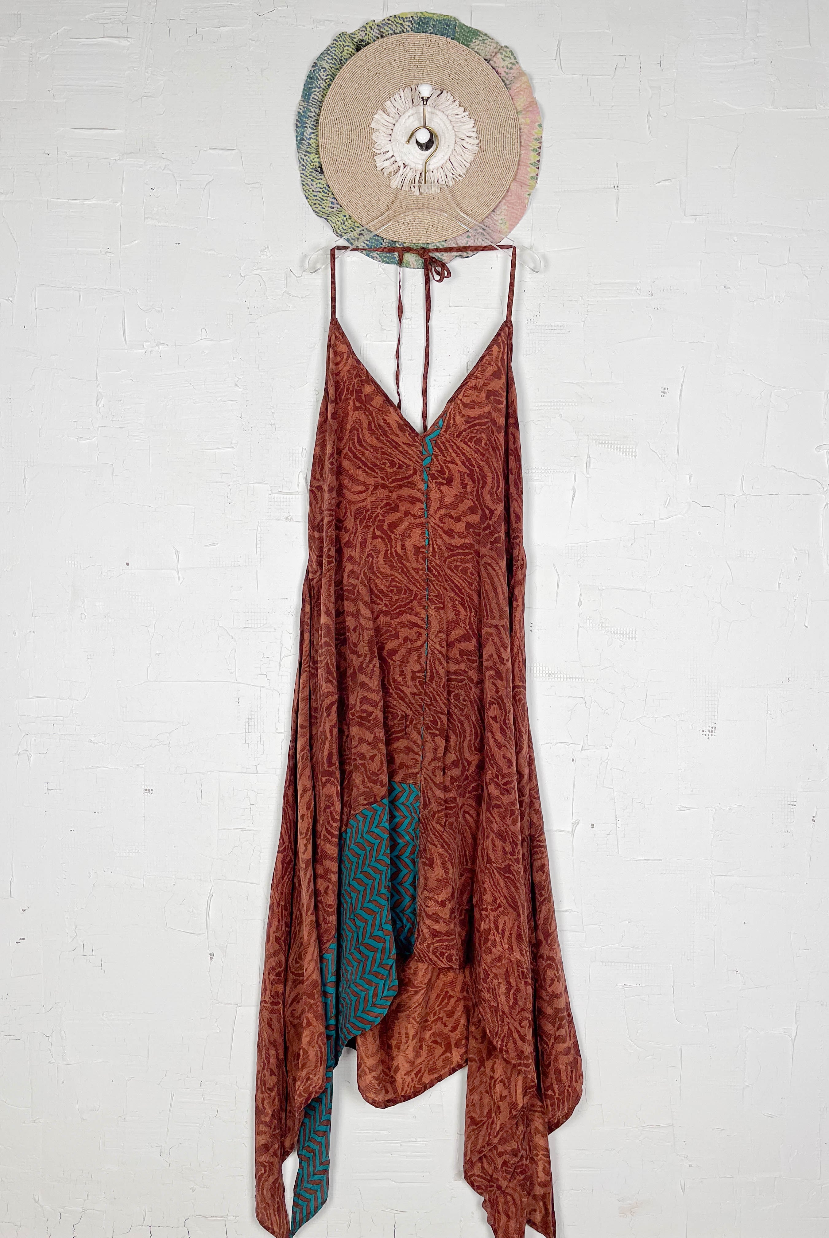 Patchwork silk dress - Love Protect Sustain