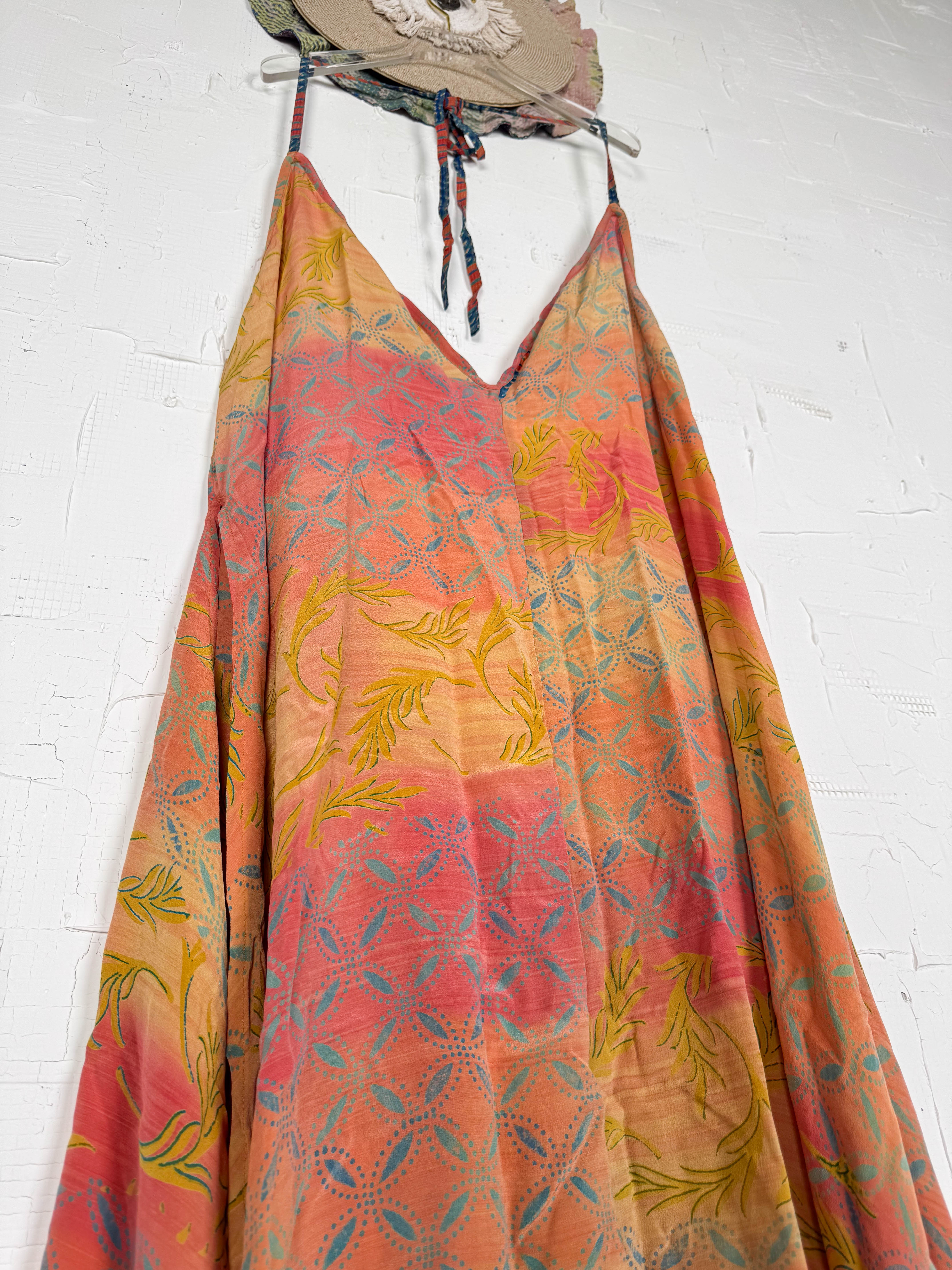 Patchwork silk dress - Love Protect Sustain