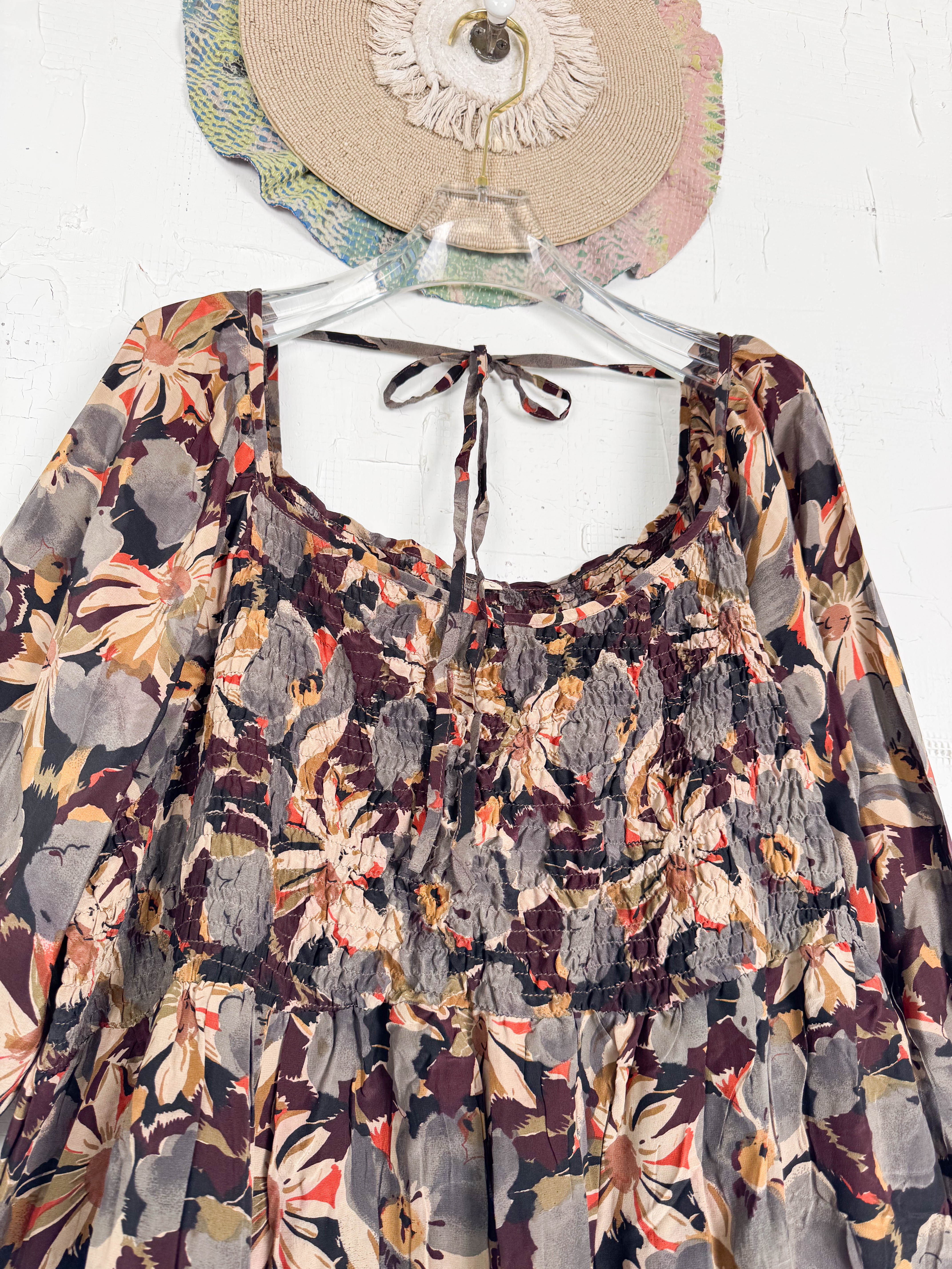 Patchwork silk dress - Love Protect Sustain