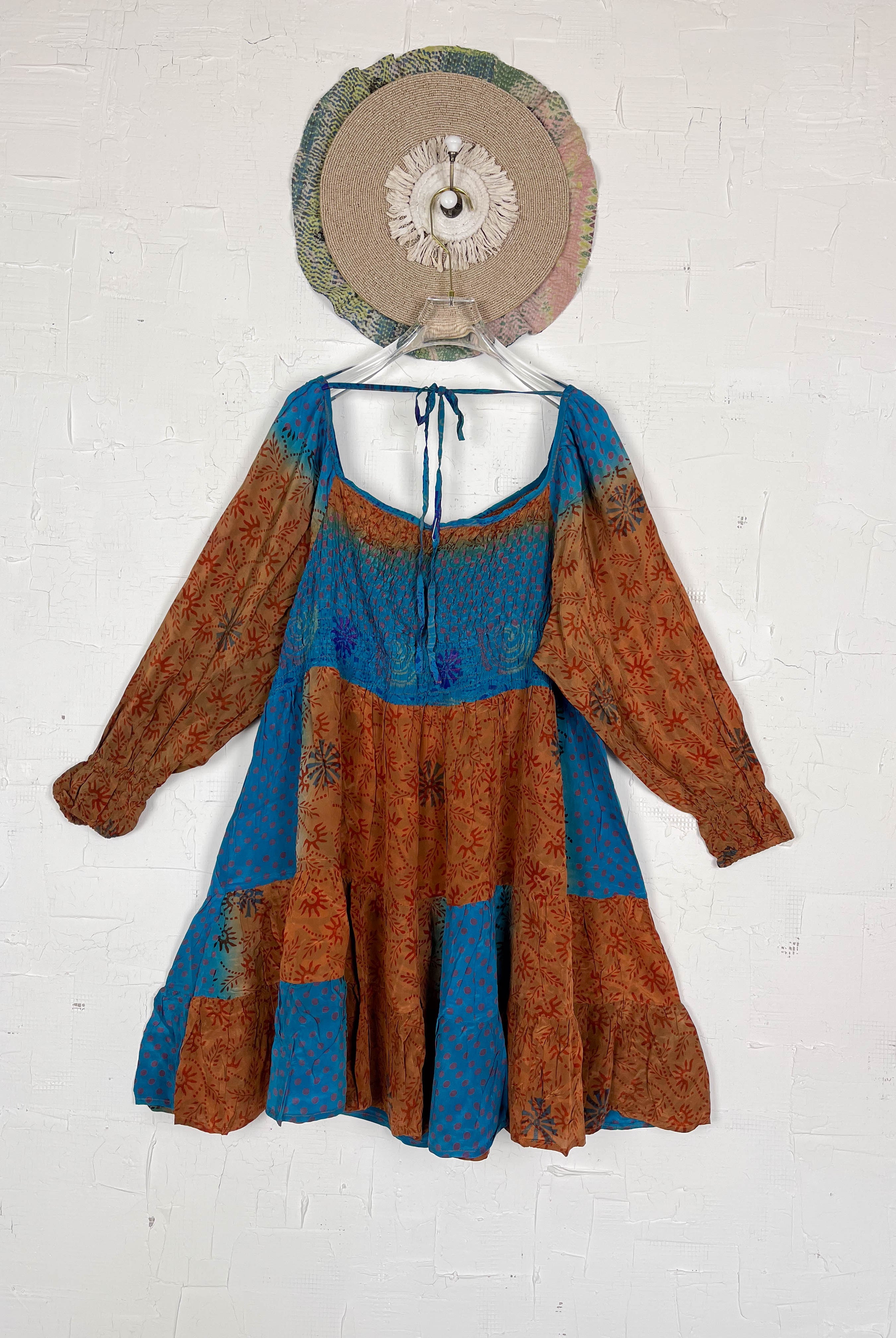 Patchwork silk dress - Love Protect Sustain