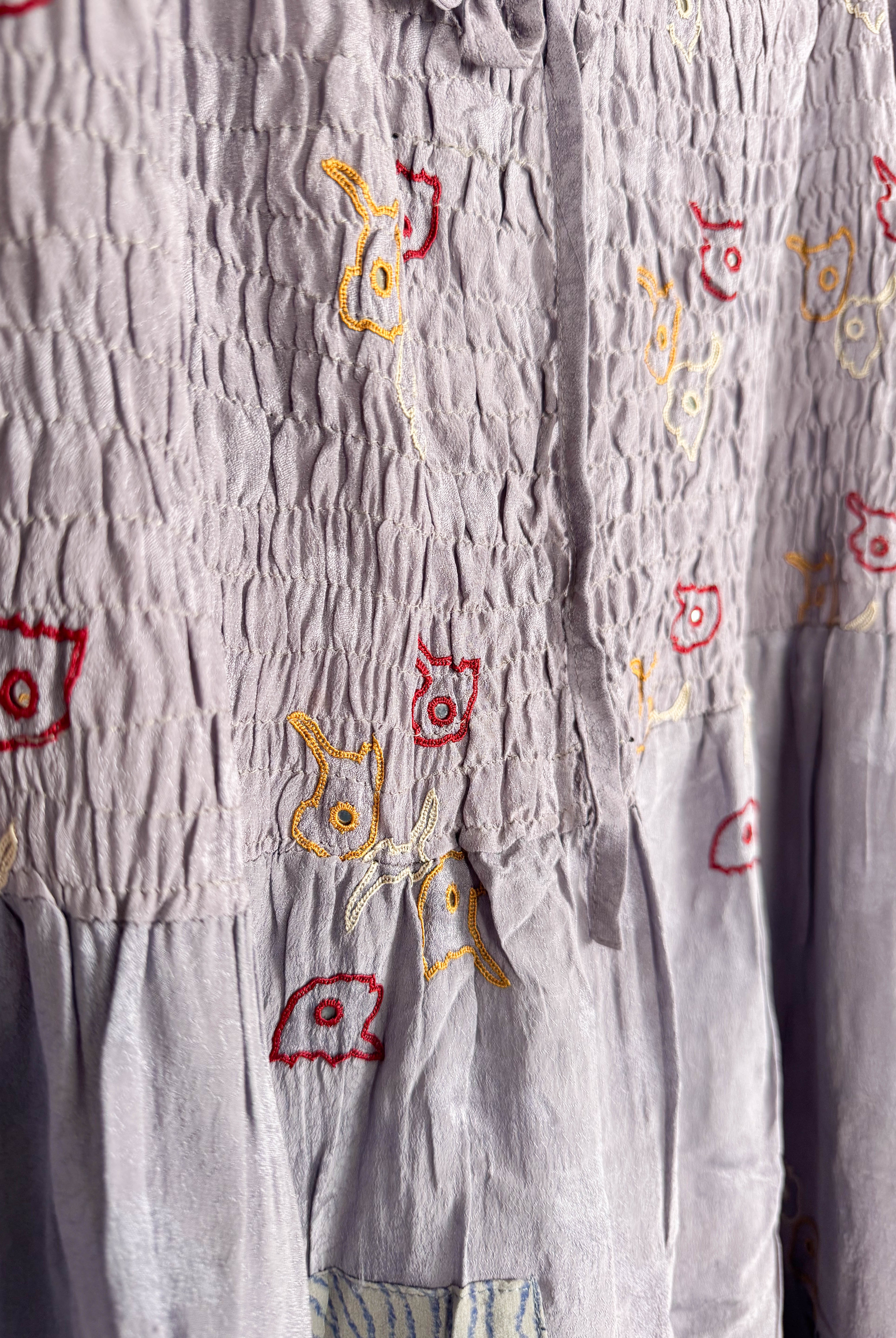 Patchwork silk dress - Love Protect Sustain