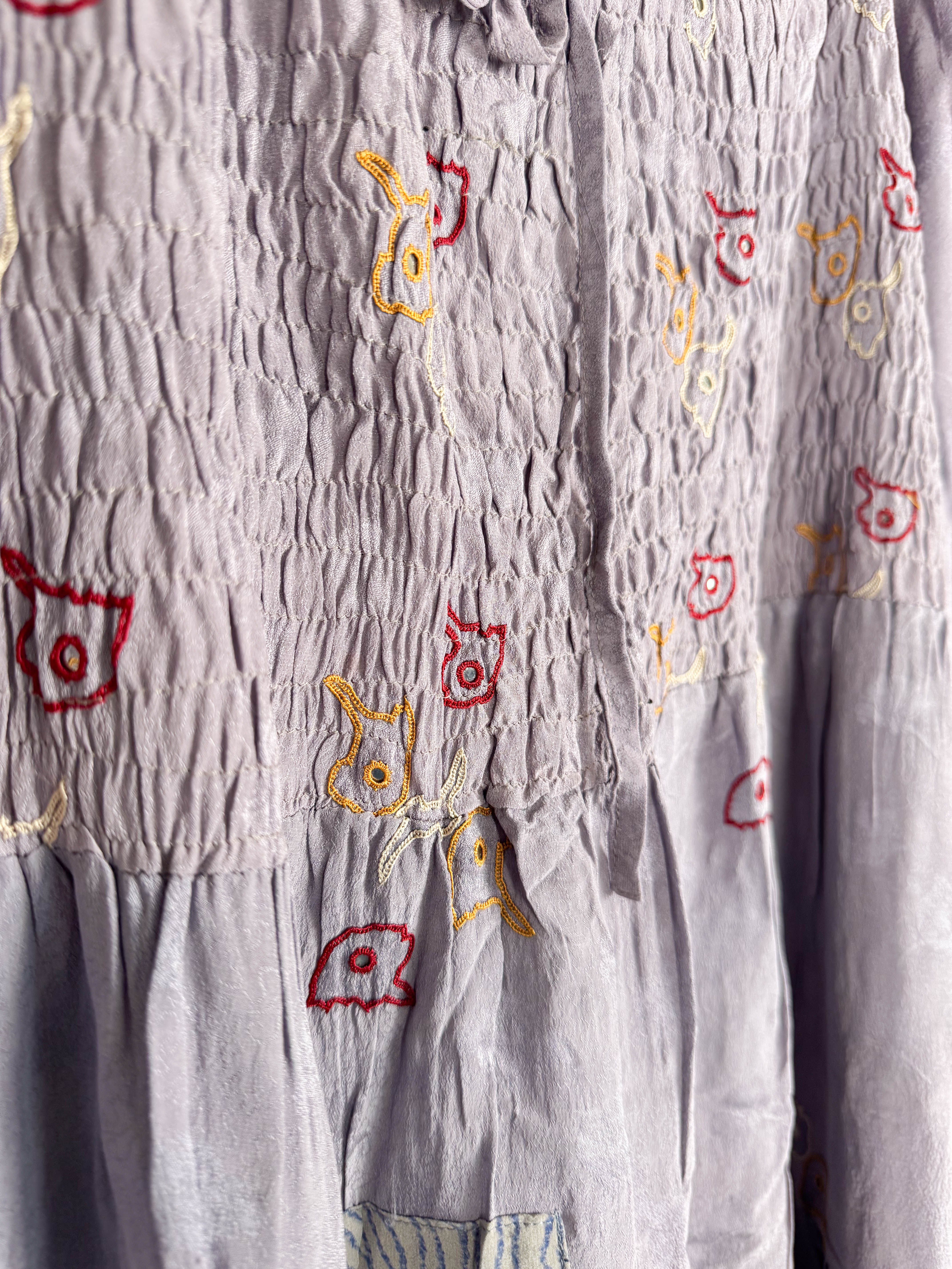 Patchwork silk dress - Love Protect Sustain