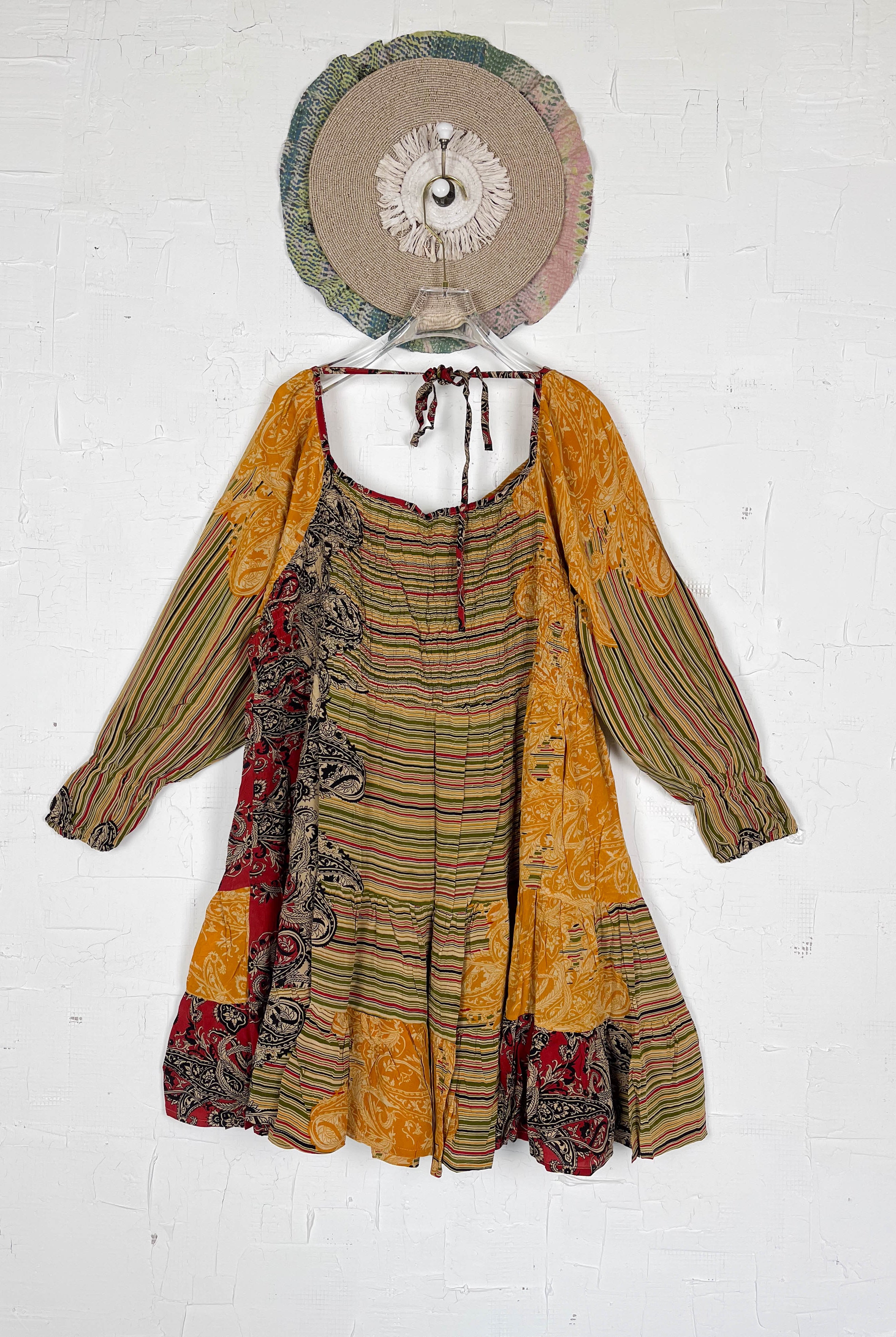 Patchwork silk dress - Love Protect Sustain